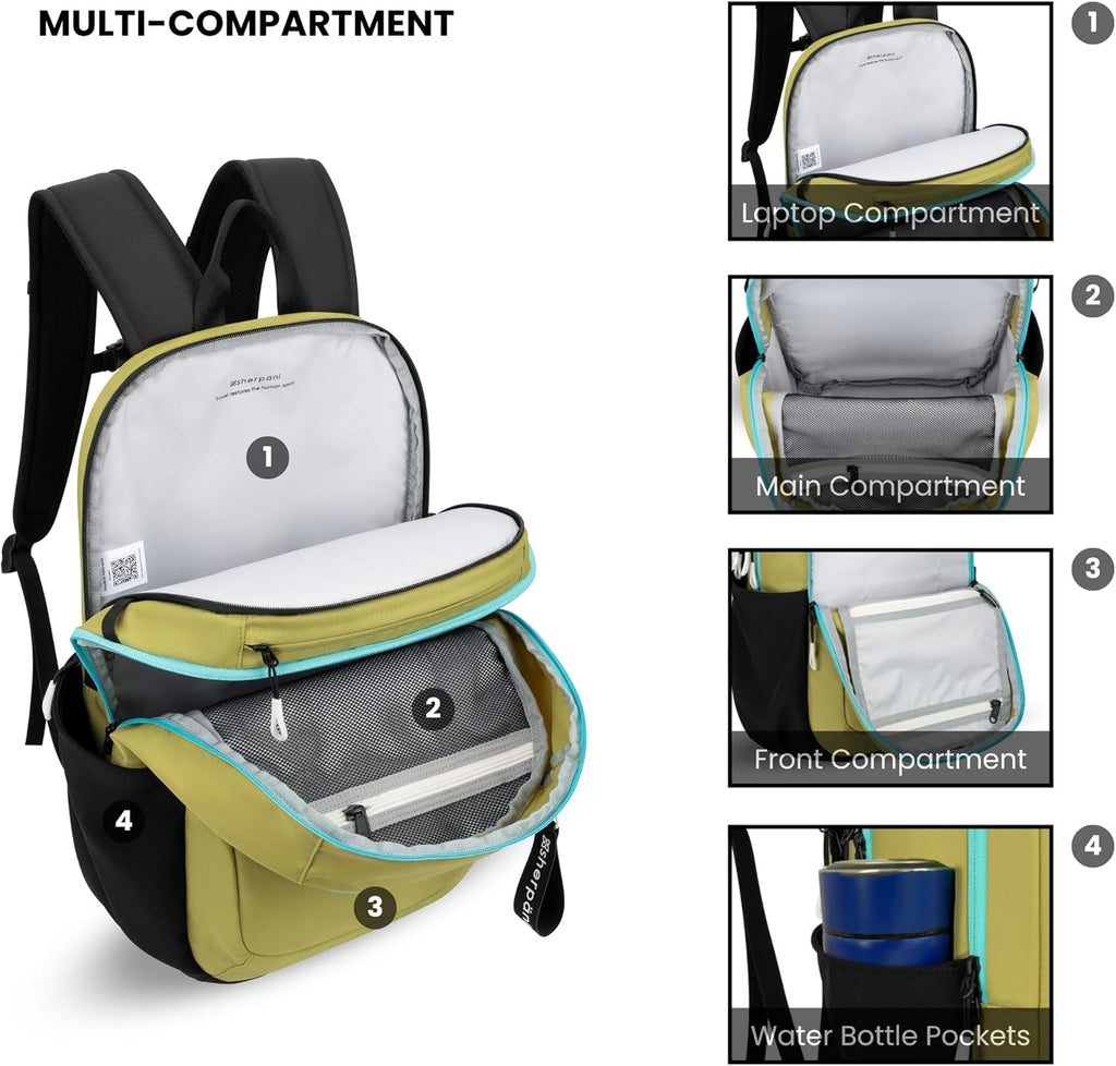 Sherpani Getaway, Casual Daypack Backpacks, Laptop Backpack, 22L Travel Backpack for Women, Travel Gift, Fits 15'' Laptop, RFID Protection (Alchemy)