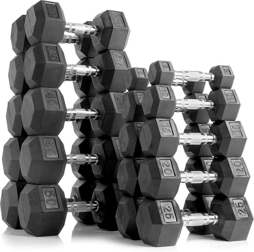 350 lb Weight Dumbbell Set with Rack of 6 Pairs, Rubber Hex Dumbbell with Rack, Hand Weights Set for Women Men, Complete Weight Set Barbell Coated for Exercise Training