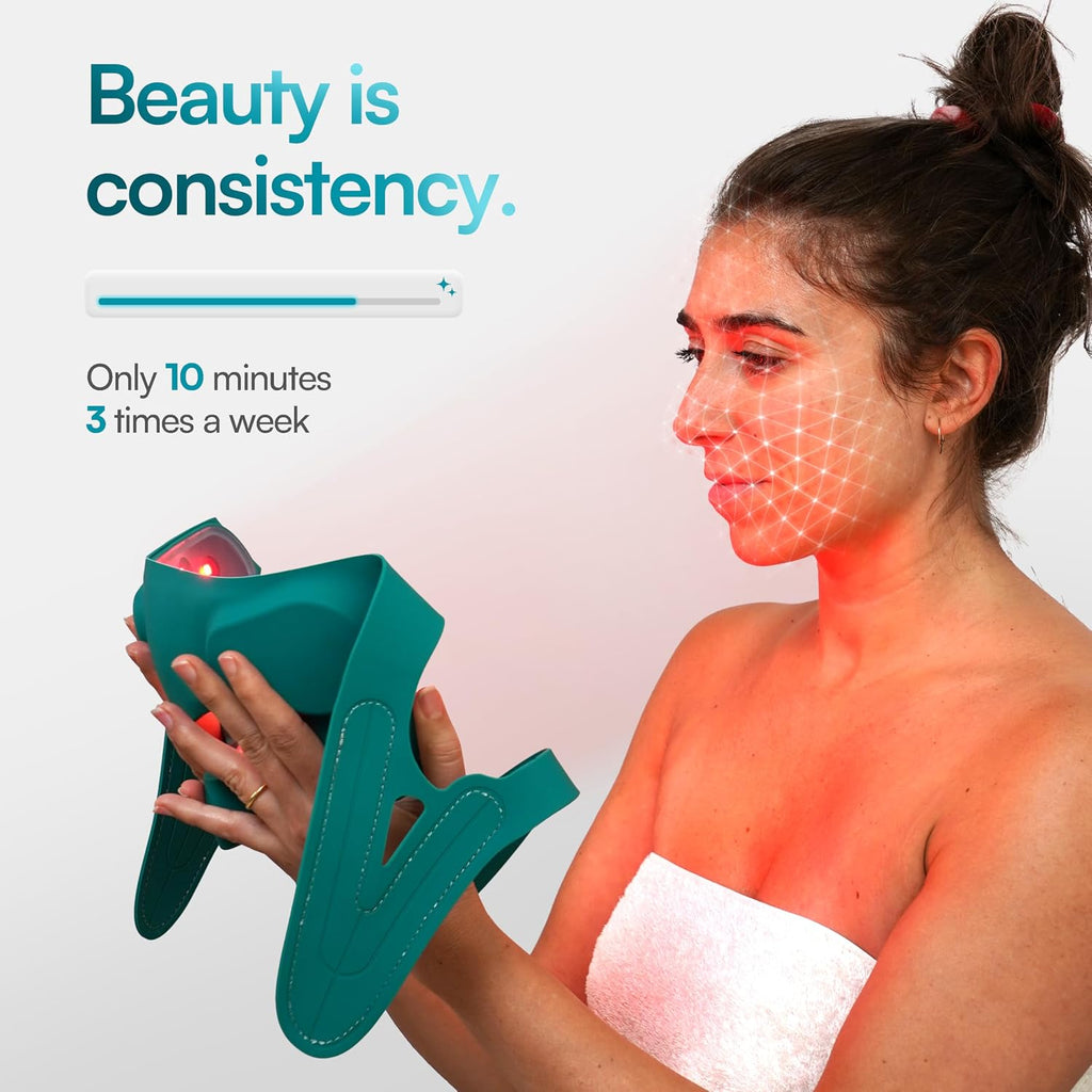 Red Light Therapy for Face, Wireless LED Face Mask Light Therapy, 9 Modes, 850nm NIR & 630nm Red, 2500mAh Rechargeable, 3D Facial Fit, At-Home Skin Care
