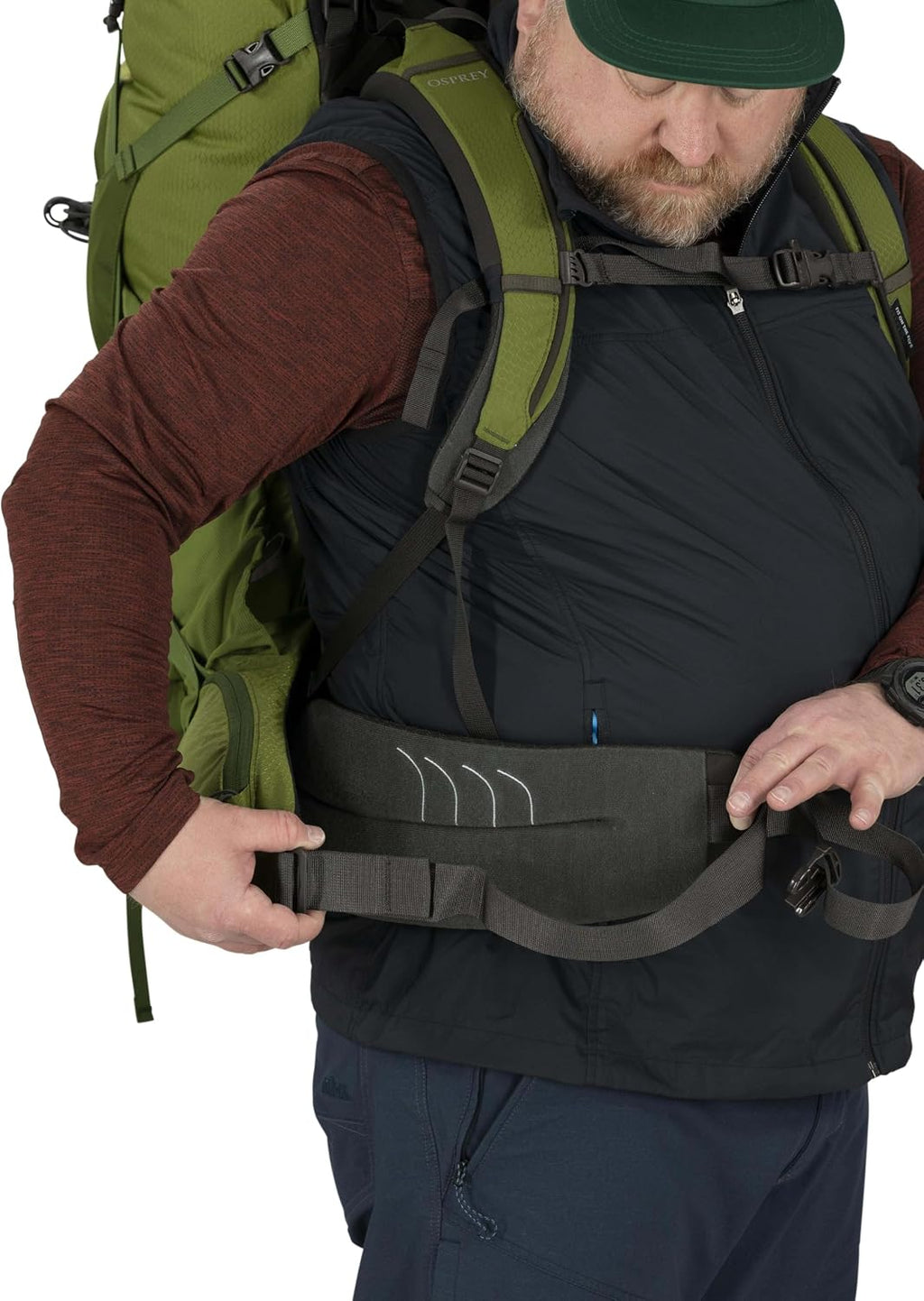 Osprey Aether 65L Men's Backpacking Backpack, Black, S/M, Extended Fit