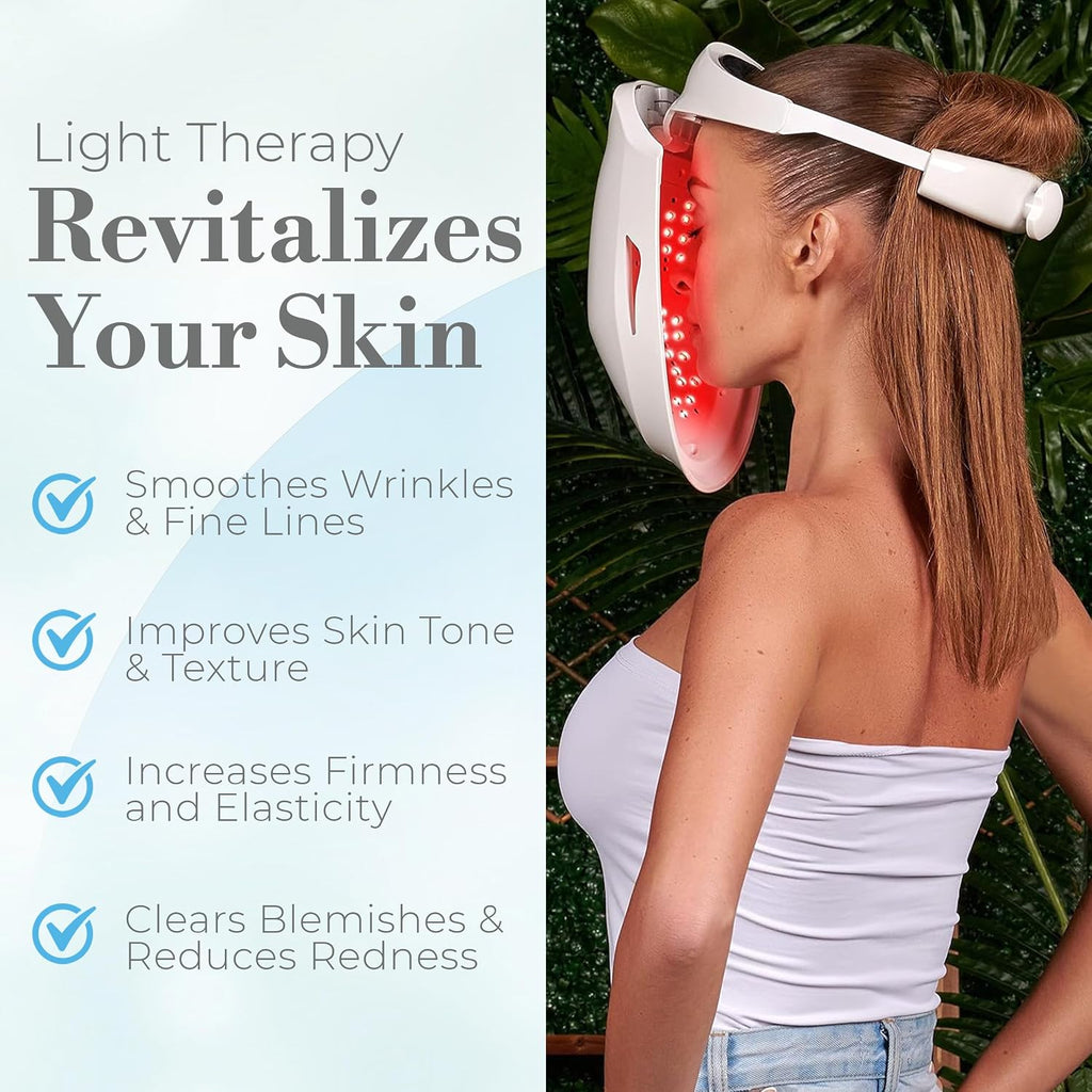 Red Light Therapy for Face – LED Face Mask for Eyes, Neck & Skin | Infrared Therapy Mask for Anti-Aging, Wrinkles, Skin Rejuvenation
