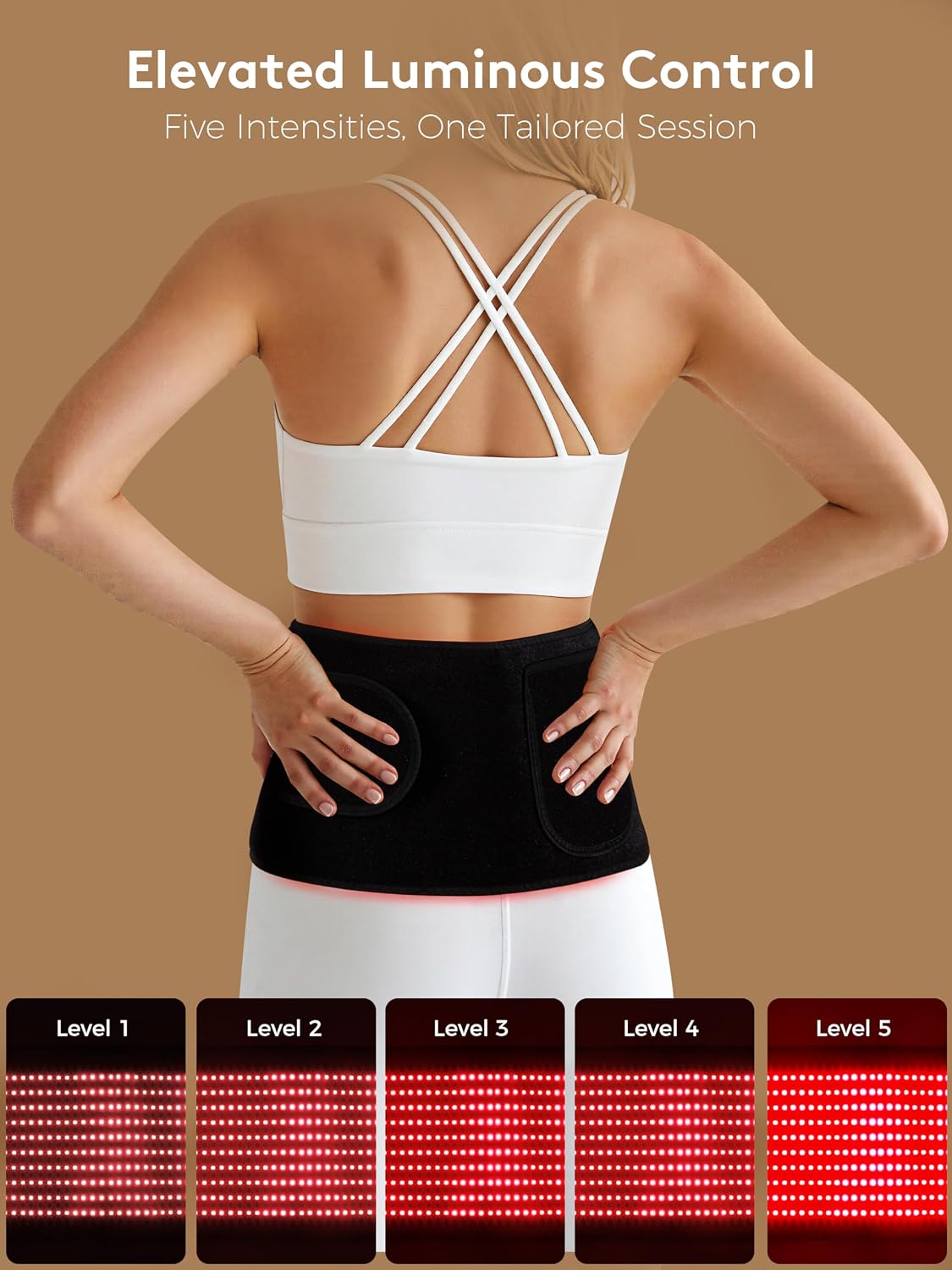 Red Light Therapy Belt, 600 High-Density LEDs Infrared Wrap with 5 Intensity Levels, 6 Timer Settings, Handheld Controller, Ideal Mother's Day Gift for Mom, Women, Men