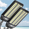 Deepn 12000W Solar Street Light, Commercial Grade Street Lights, IP67 Waterproof Solar Parking Lot Lights Dusk to Dawn Outdoor Lighting LED Security Flood Motion Sensor and Remote Control, 2 Pack