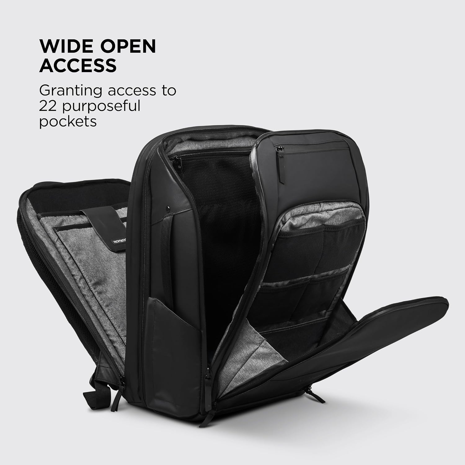 NOMATIC 20L Travel Pack - Mens Travel Backpack - Expandable to 30L - Water Resistant Daypack - TSA-Ready - Lightweight Business Traveling Backpack for Men - 16' Laptop Compartment
