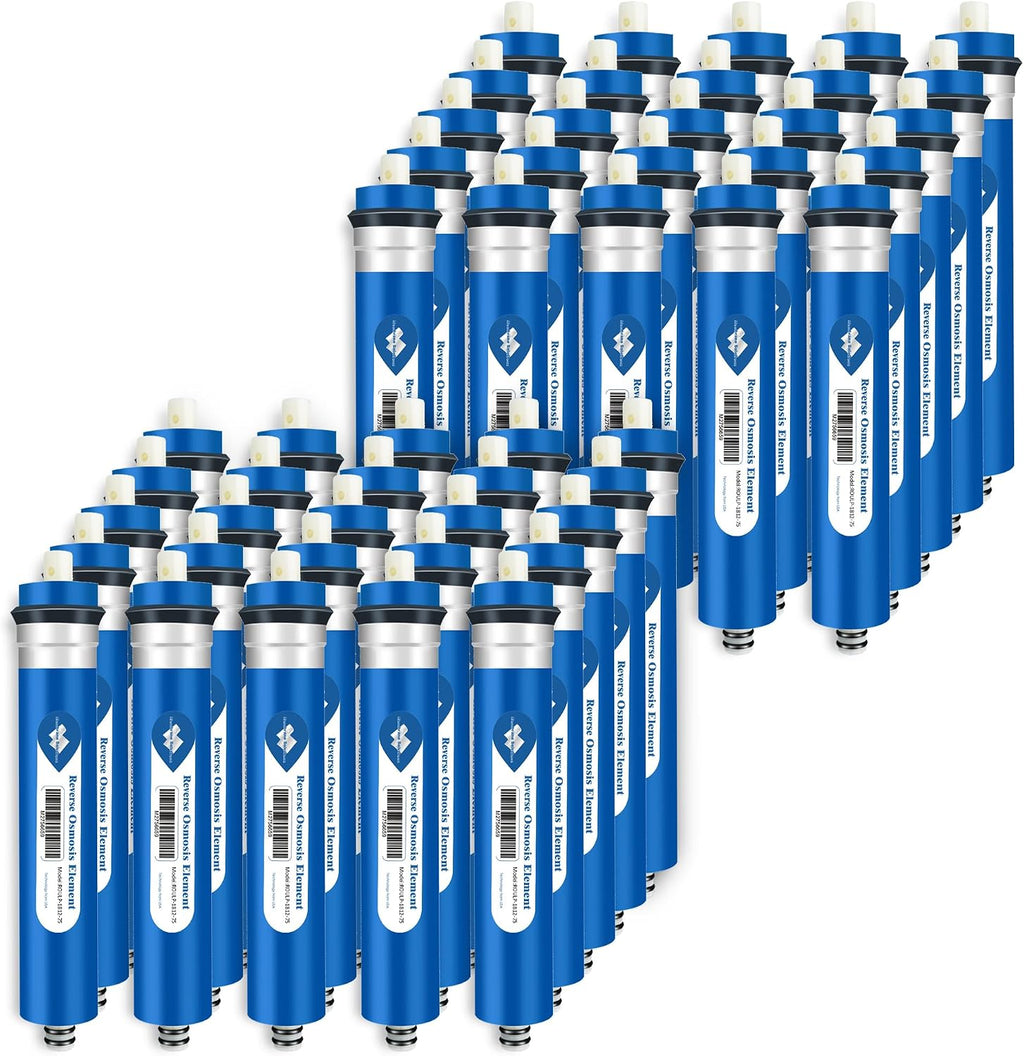 Membrane Solutions 75 GPD Reverse Osmosis Membrane 11.75'x1.75' RO Membrane Filter Replacement Fits Under Sink RO Drinking Water Purifier System, 50 Pack