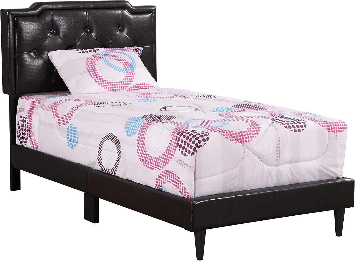 Glory Furniture Deb Upholstered Bed, Twin, Cappuccino