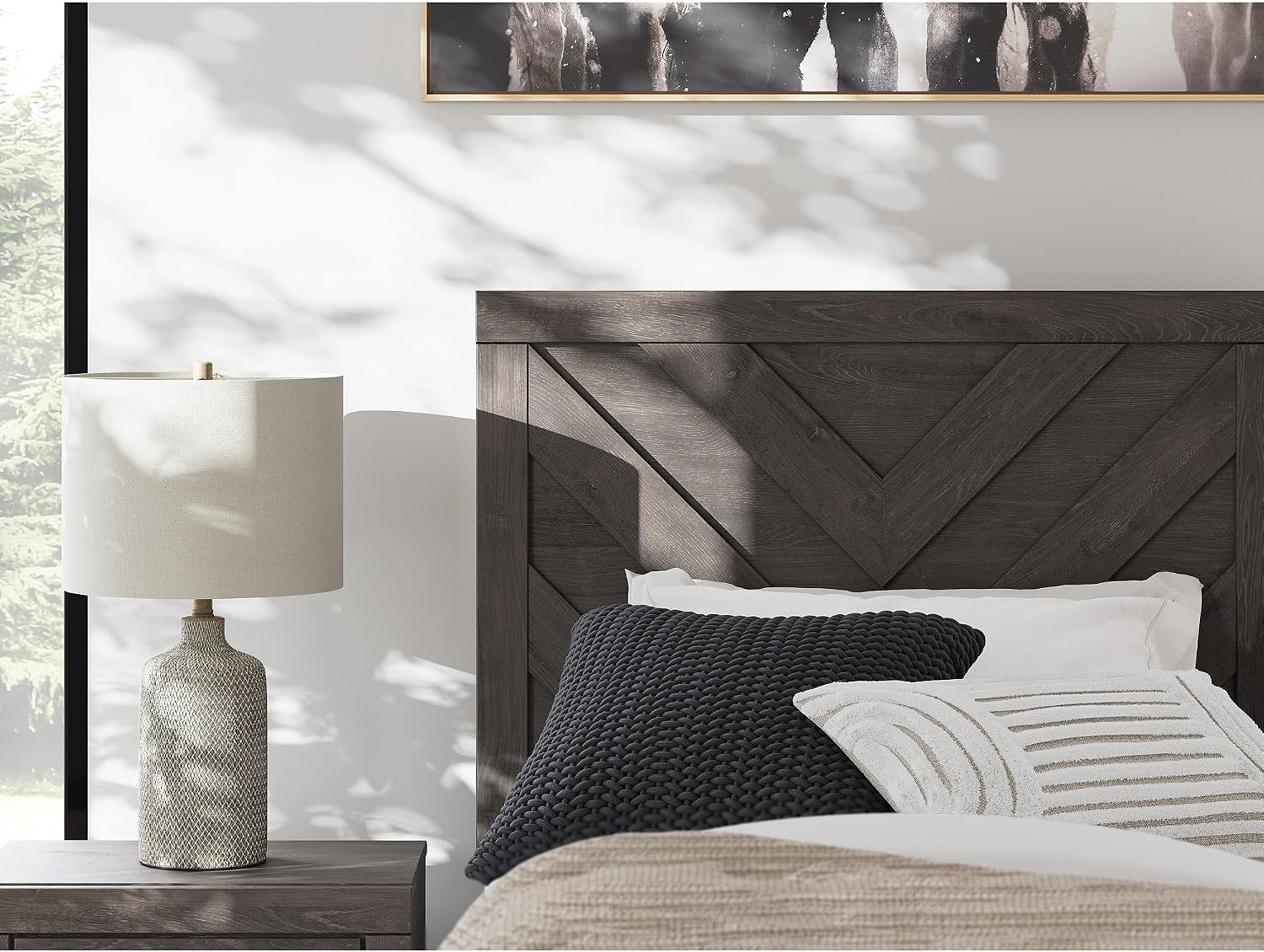Signature Design by Ashley Prendonea Farmhouse Twin Panel Bed, Foundation or Box Spring Needed, Gray