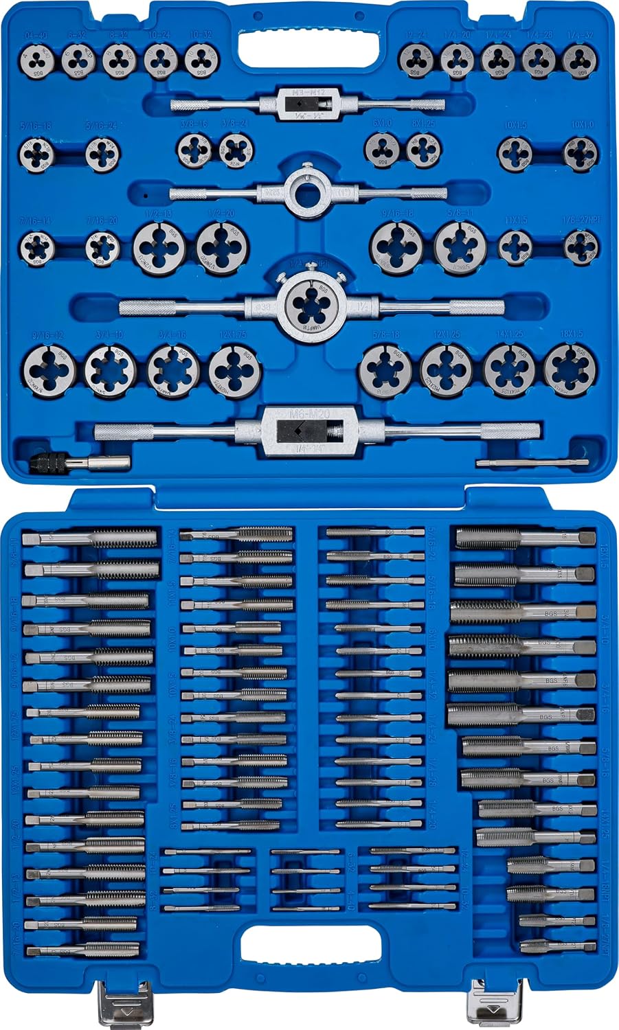 BGS 900 Inch/Metric Tap/Die Set, Silver/Blue