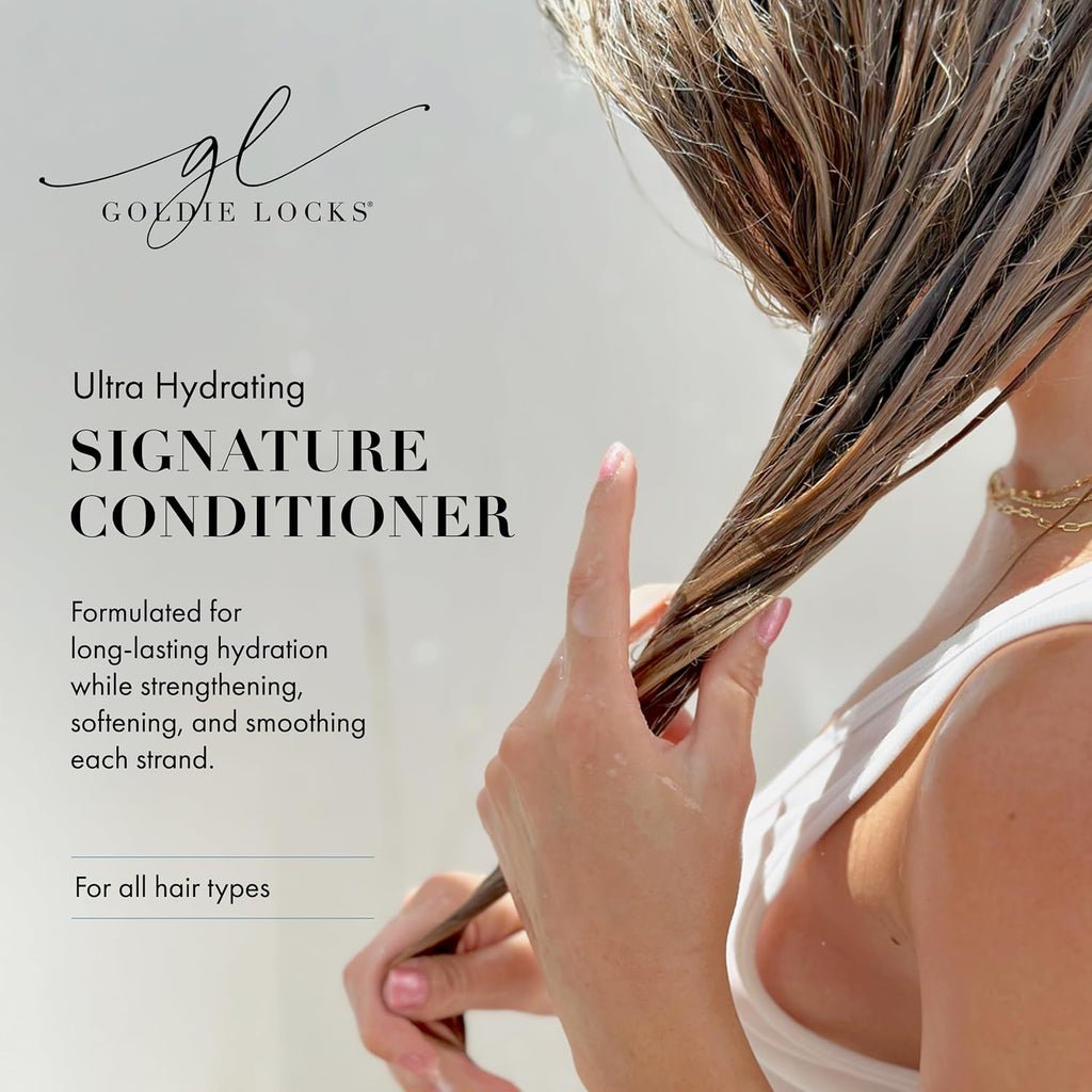 Goldie Locks Ultra Hydrating Conditioner - Moisturizes Frizz and Split Ends - Sulfate Free - Safe for Extensions and Color-Treated Hair - Protein-Free - 33.8 fl oz