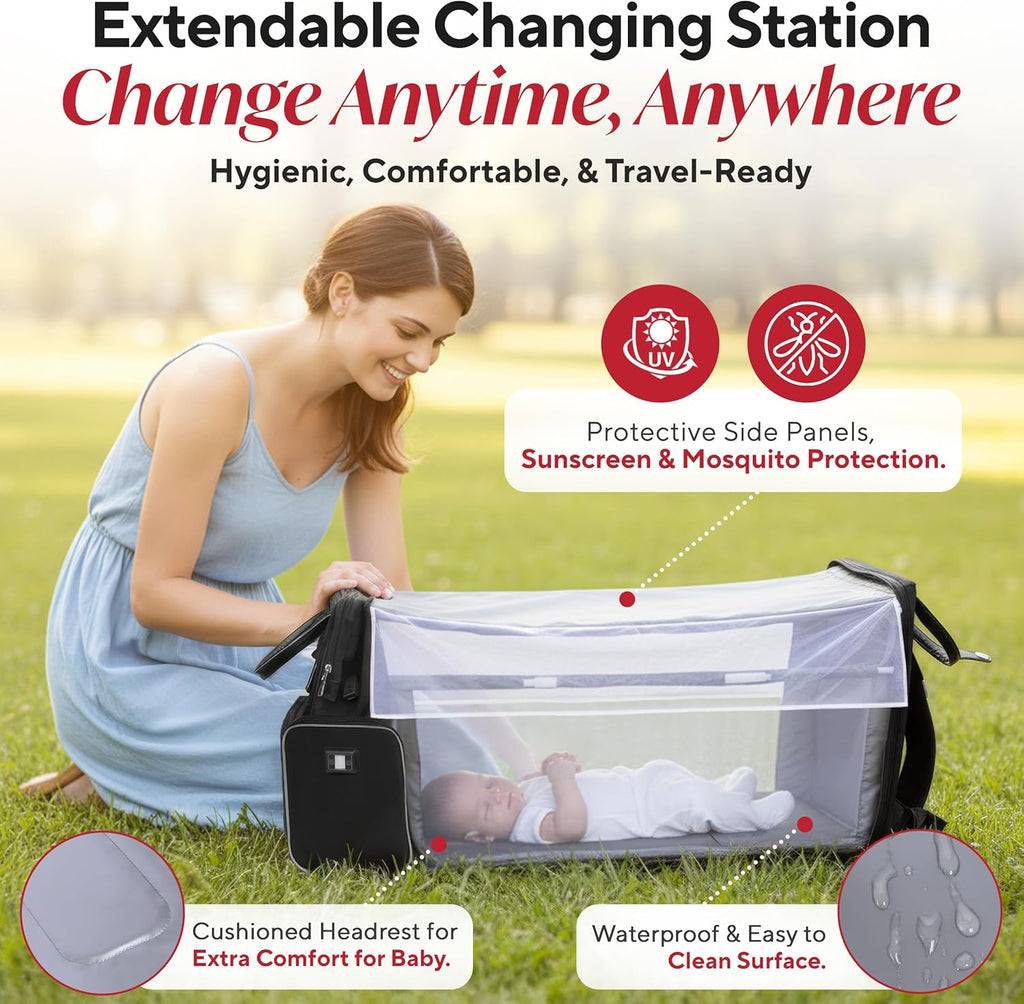 Award-Winning Baby Diaper Bag Backpack with Changing Station –Large Multifunction Waterproof Diaper Bag, Warm Bottle Pockets, Newborn Essentials Travel Gift for Mom & Dad, Best Baby Shower