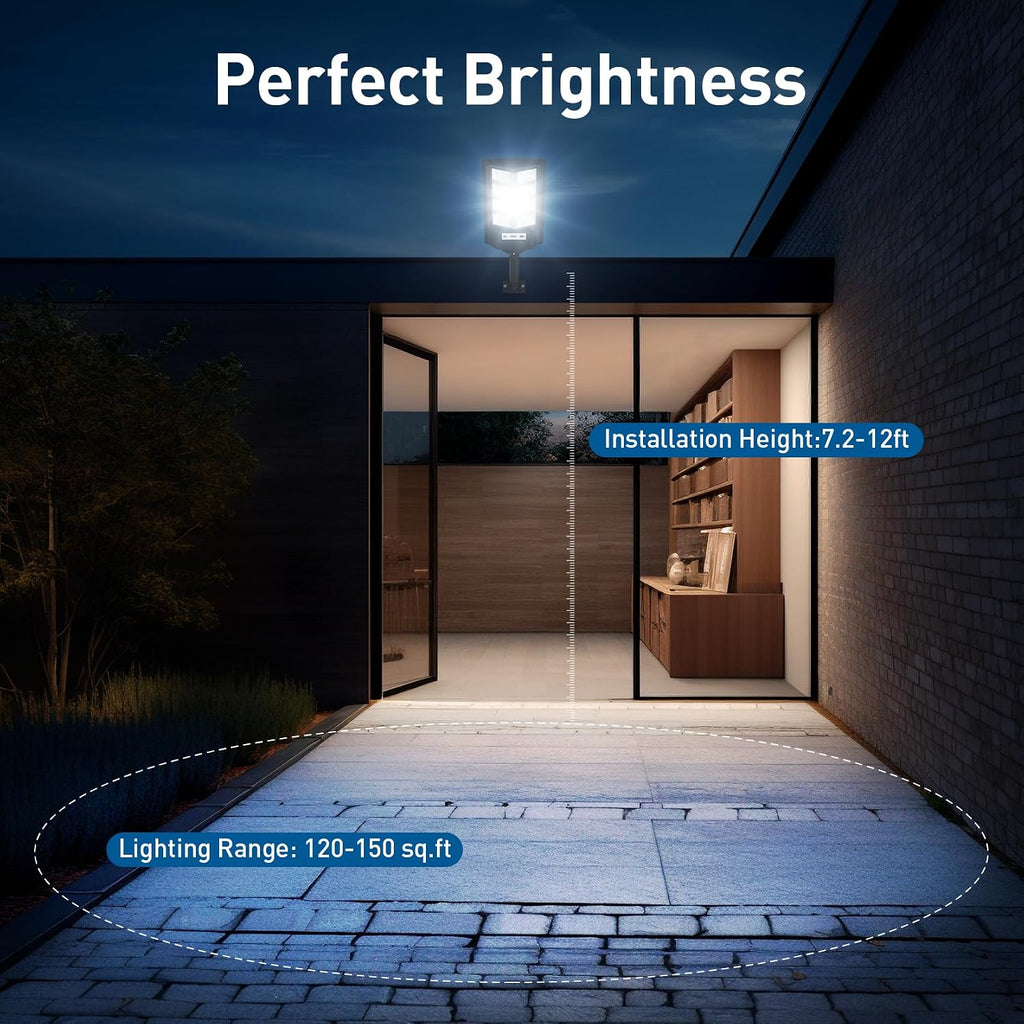 K4 200W Solar Lights Outdoor Waterproof,6500K Solar Street Lights Outdoor 12000LM LED Flood Light, Wide Angle with Motion Sensor and Remote Control for Yard,Fence,Parking lot,Garage(6 Pack)