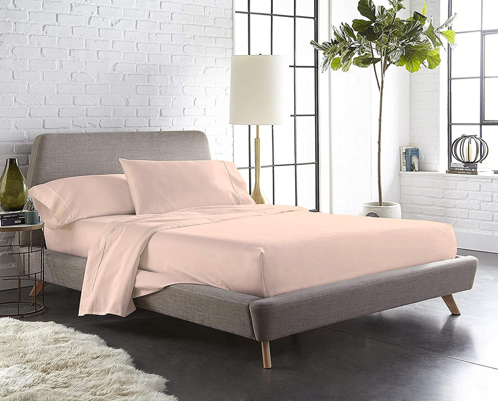 4 Piece Sheet Set- Egyptian Cotton 600 Thread Count - Luxury Bedding Set Fits Up to 15 Inches Deep Pocket - 4 Piece Sheet Set (Cal-King Size, Blush)
