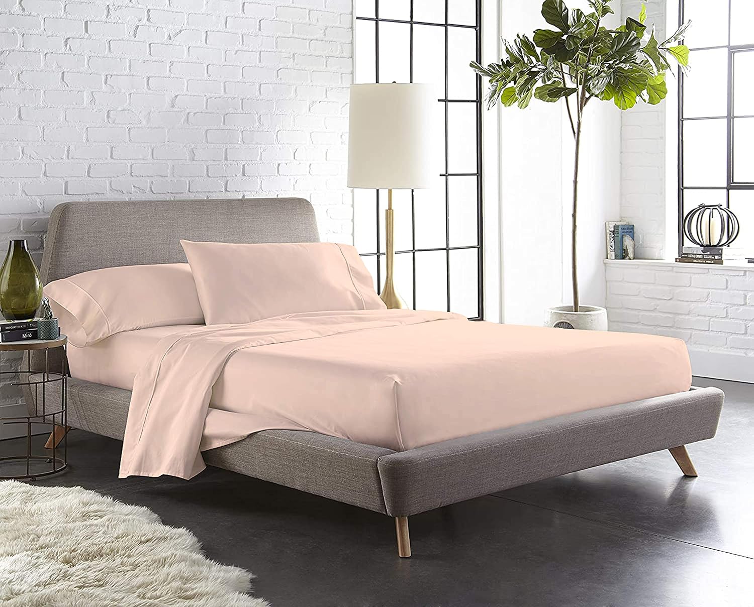 4 Piece Sheet Set- Egyptian Cotton 600 Thread Count - Luxury Bedding Set Fits Up to 15 Inches Deep Pocket - 4 Piece Sheet Set (Cal-King Size, Blush)