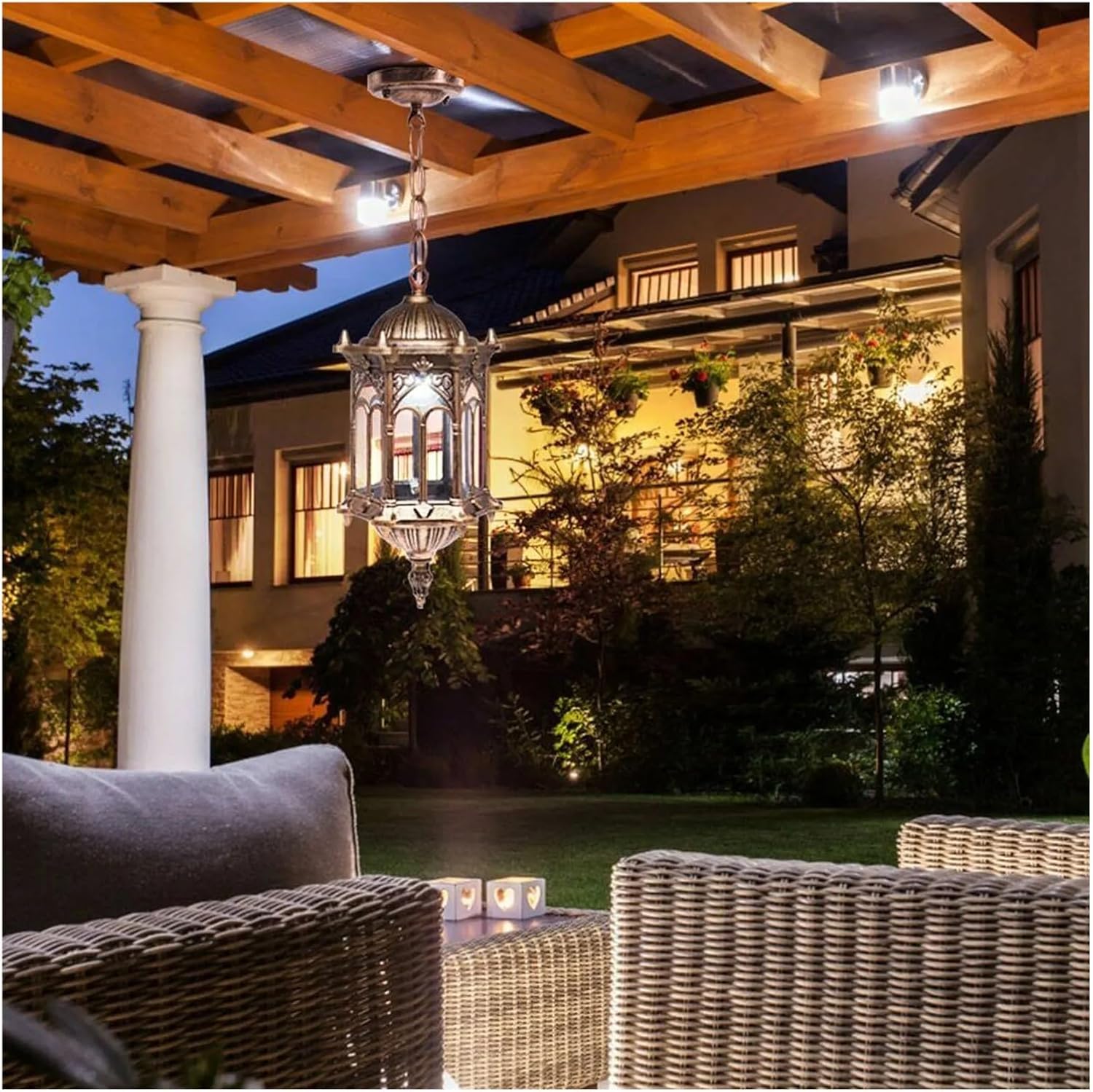 Outdoor Pendant Lamp Retro Hang Light Vintage Garden Luminaria for Balcony Hotel Restaurant Porch Exterior Yard Lighting Decor,for Any Room