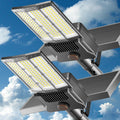 10000W Solar Street Light Outdoor, Commercial Grade Outdoor Solar Lights Dusk to Dawn, Large Panel Pro Outside Light with Motion Sensor and Remote, Solar Parking Lot Lights for Yard, Country 2 Pack
