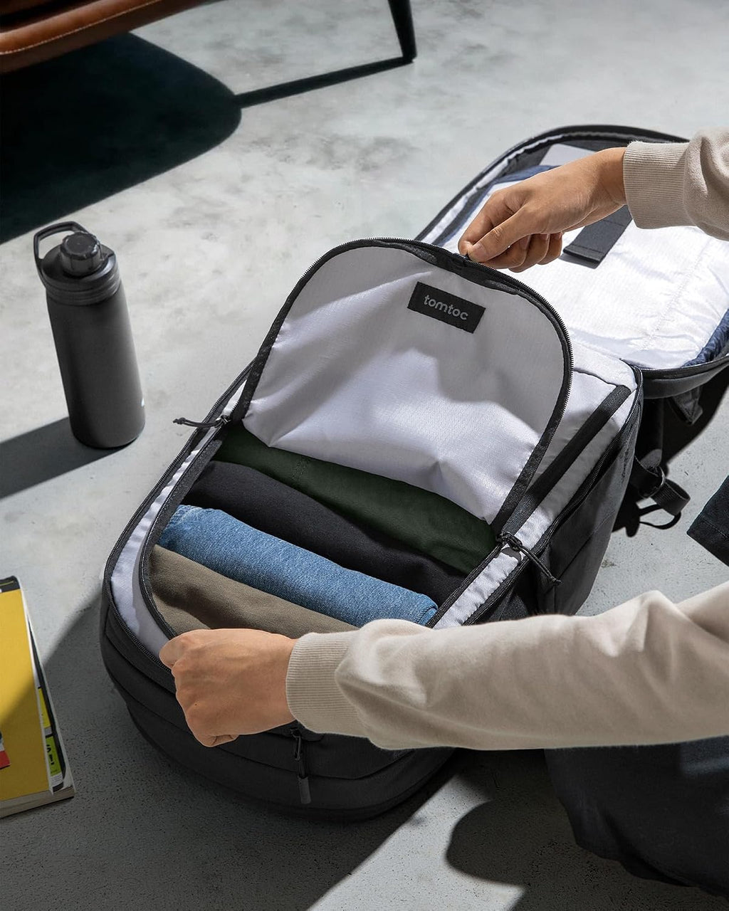 tomtoc Laptop Backpack 32L, Large Business Work Bag Fits 15.6-16 Inch Laptop, Water-Resistant Durable Computer Travel Backpack for Business Trip, Weekend Getaway