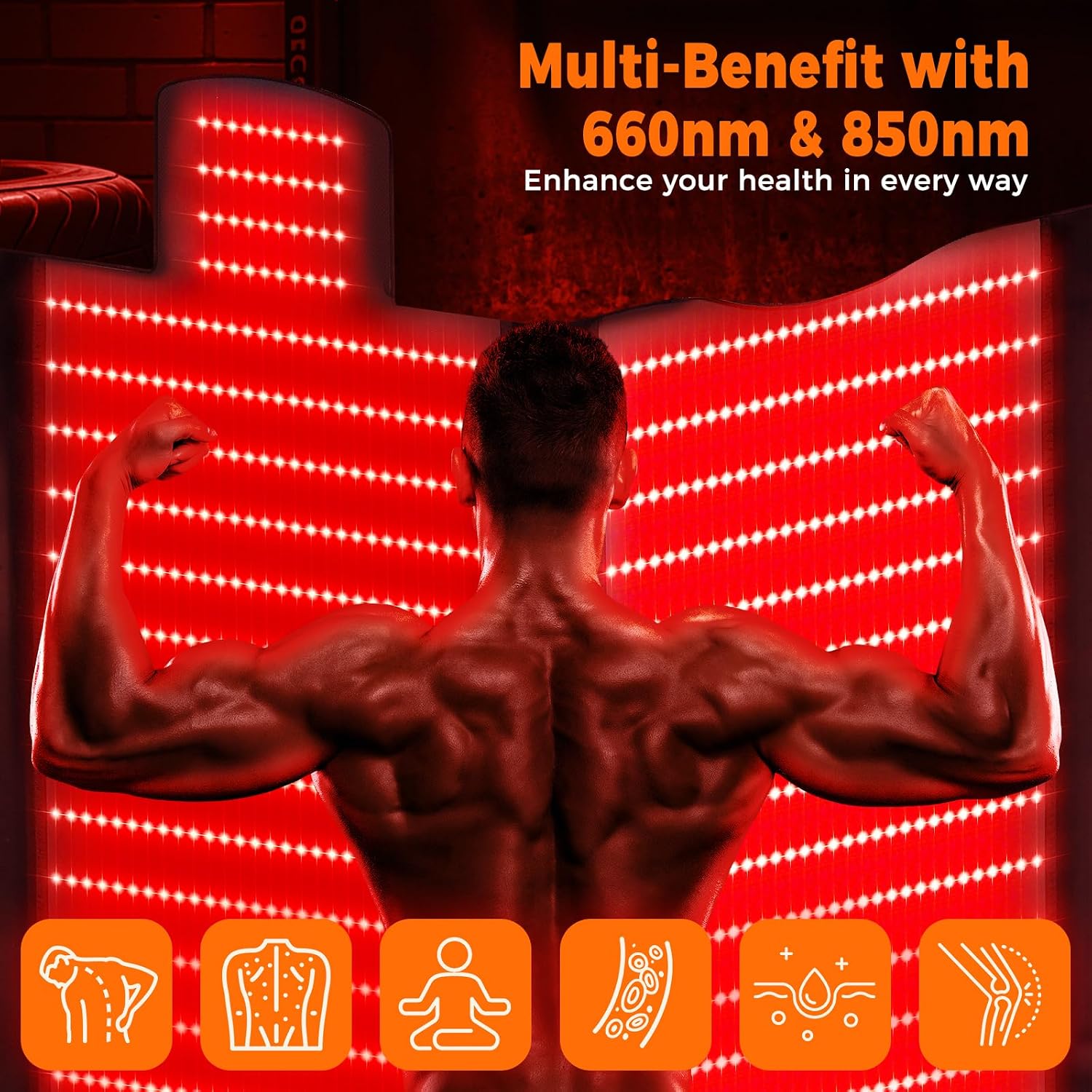 1000 LEDs Dual Full Body Red Light Therapy Mat, Red Light Therapy Blanket, 2in1 LEDs(660nm& 850nm), Premium Leather, Adjustable Timer & Intensity