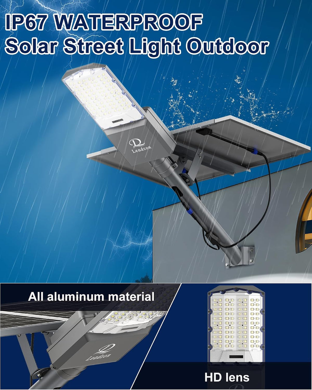 10800W Solar Street Light Outdoor Waterproof – 650,000LM Commercial Flood Light with Motion Sensor & Remote, Zero Electric Bill, IP67, for Parking Lot, Street, Court, Farm, Garage, Yard