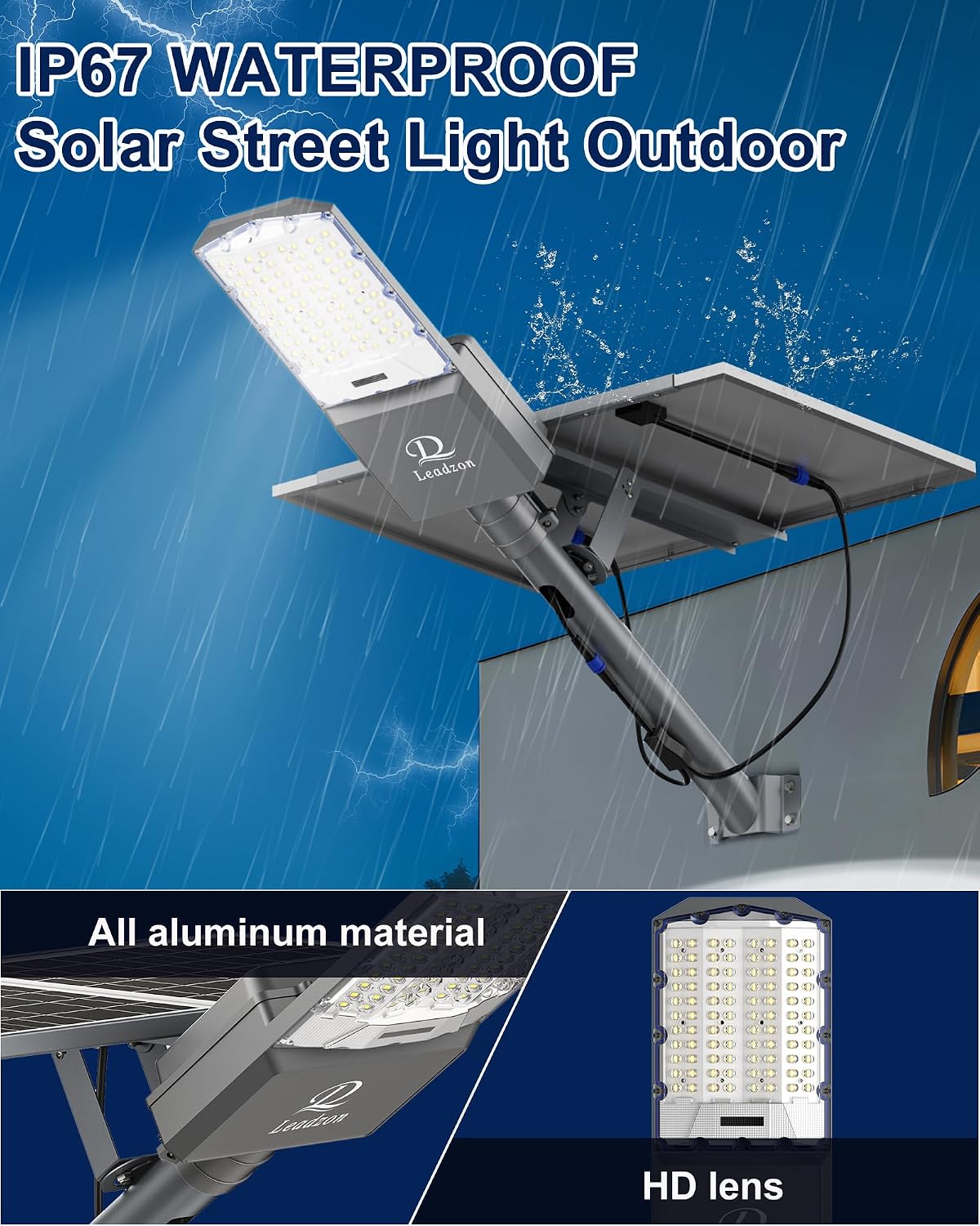 10800W Solar Street Light Outdoor Waterproof – 650,000LM Commercial Flood Light with Motion Sensor & Remote, Zero Electric Bill, IP67, for Parking Lot, Street, Court, Farm, Garage, Yard