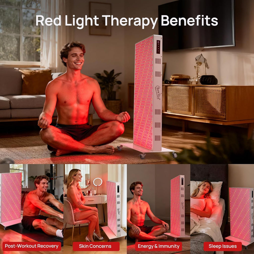 Red Light Therapy Panel for Body, 7 Wavelengths (630, 660, 780, 810, 850, 940, 1060 nm), 580LEDs, Near‑Infrared Light Wellness Device with Adjustable Intensity, Home Use