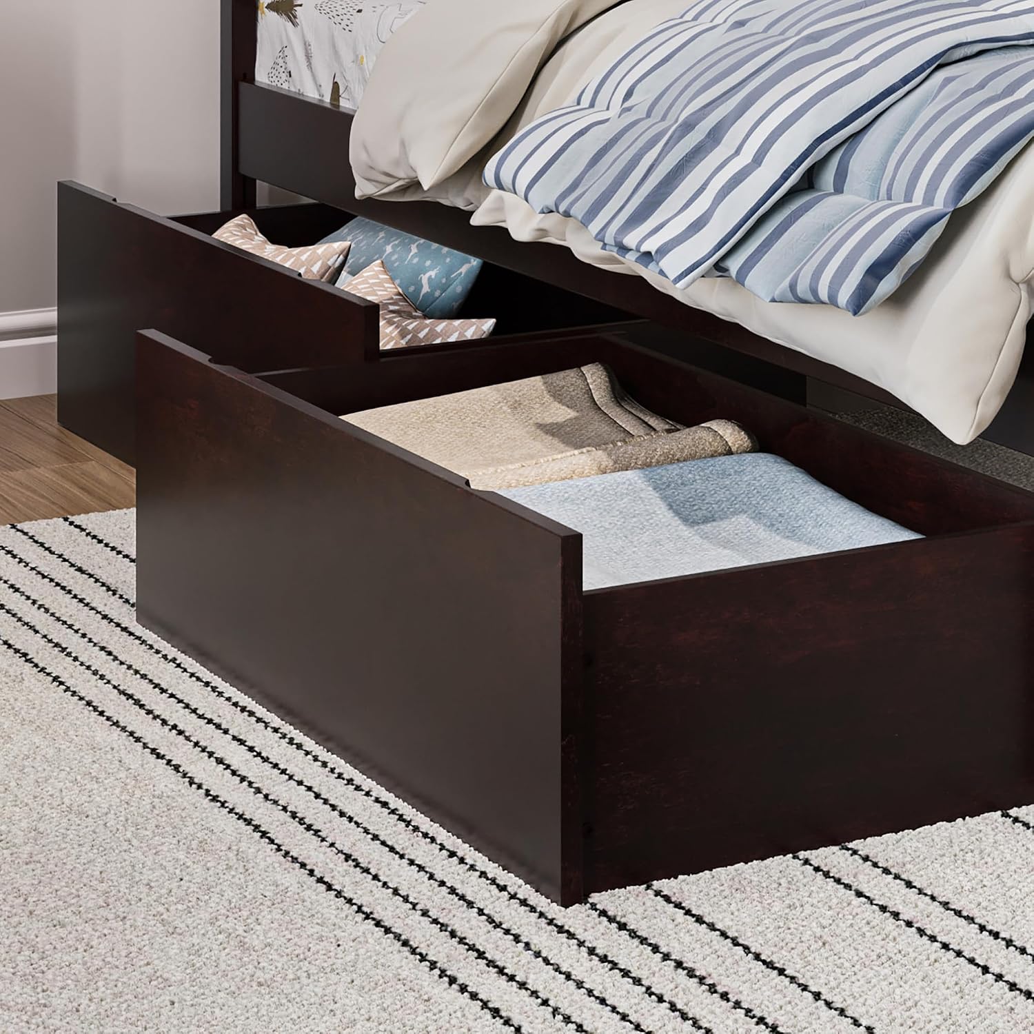AFI Twin/Full Under Bed Storage Drawers (Set of 2), Espresso