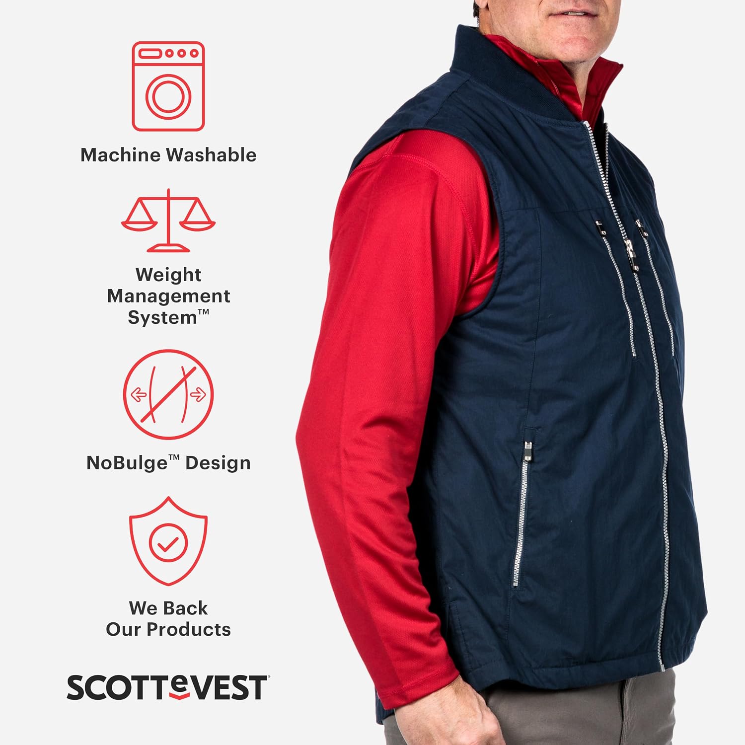 SCOTTeVEST 101 Vest for Men - 9 Hidden Pockets - Water Repellent for Travel & More
