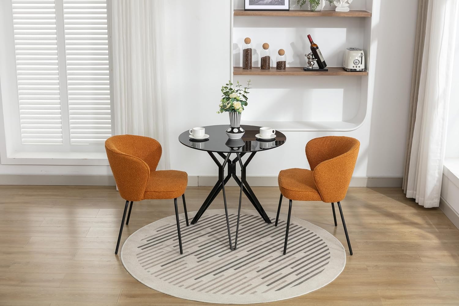 Luxury Velvet Dining Chairs with Swivel Function and Metal Legs Set of 2 (Grey + Black) Ideal for Living Room or Bedroom (Orange Set of 2)