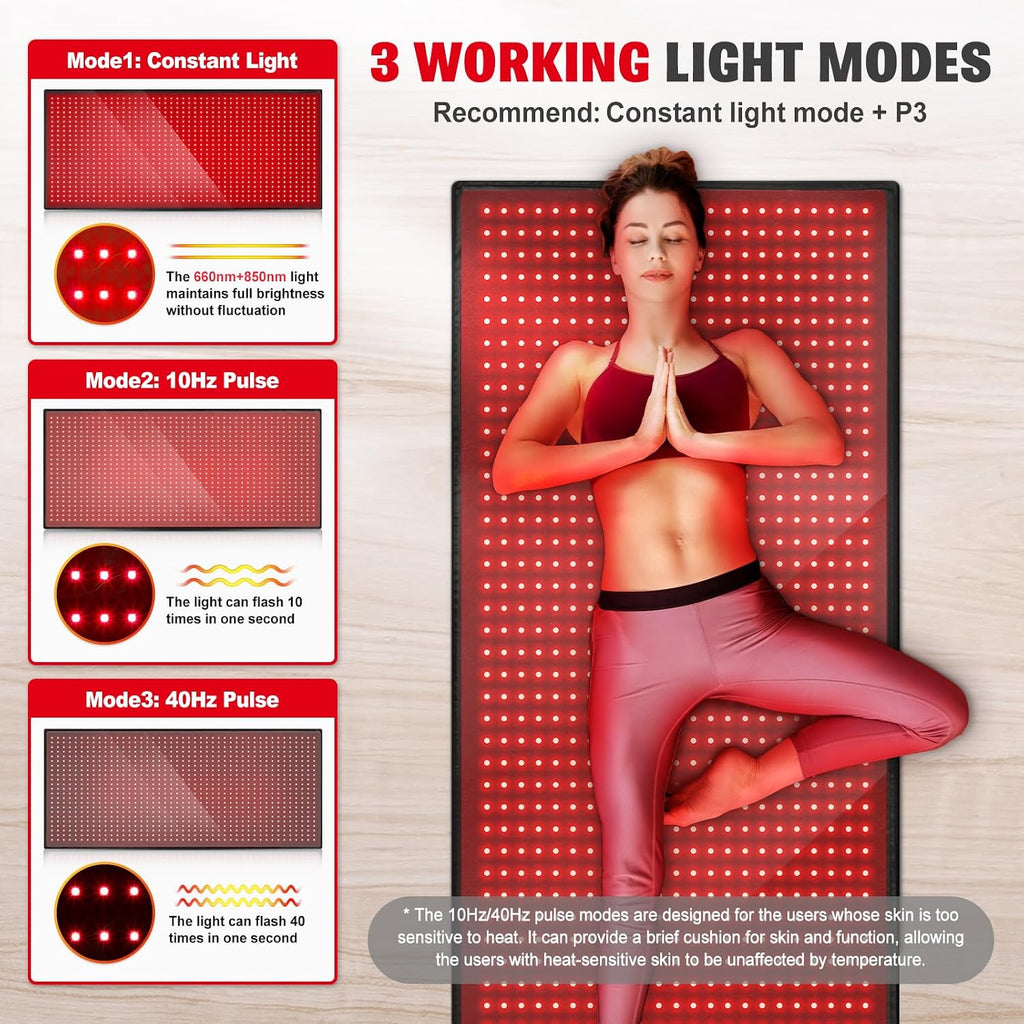 Red Light Therapy for Body, 660nm 850nm Infrared Light Therapy Pad, Wearable Wrap with Timer Remote Control for Back Shoulder Waist Knee, Infrared Light Device Home Use, 71'' x 31'' Large Area