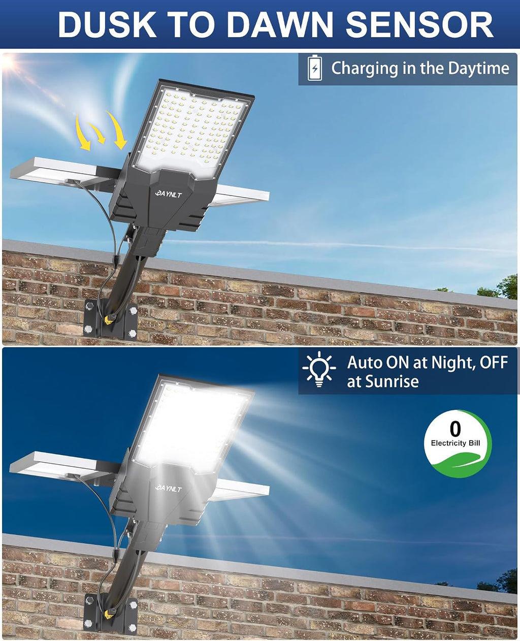 JAYNLT X-13000W Solar Street Lights Outdoor,6500K Ultra-Large Parking Lot Lights Commercial Dusk to Dawn,IP67 Industrial Grade Waterproof Solar Power Flood Security Lamps for Farm,Backyard