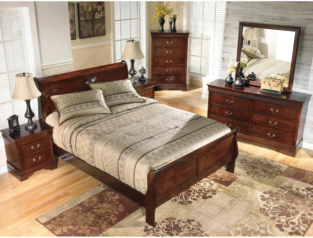 Signature Design by Ashley Alisdair Traditional King/California King Sleigh Headboard & Footboard ONLY, Dark Brown