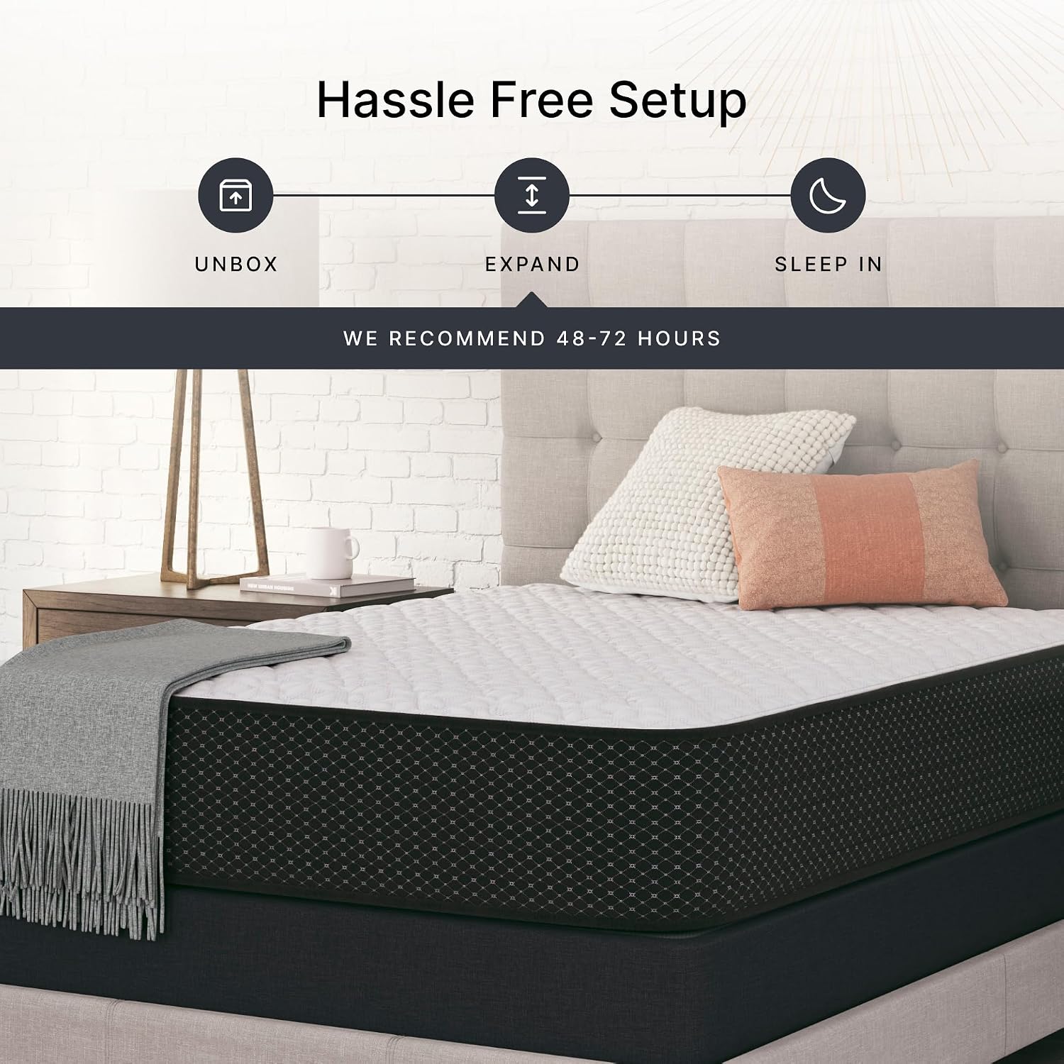 Signature Design by Ashley King Firm 12 Inch Hybrid Mattress with Gel Memory Foam and Edge Support for Cool Sleep and Pressure Relief, Fiberglass-Free, Bed In A Box