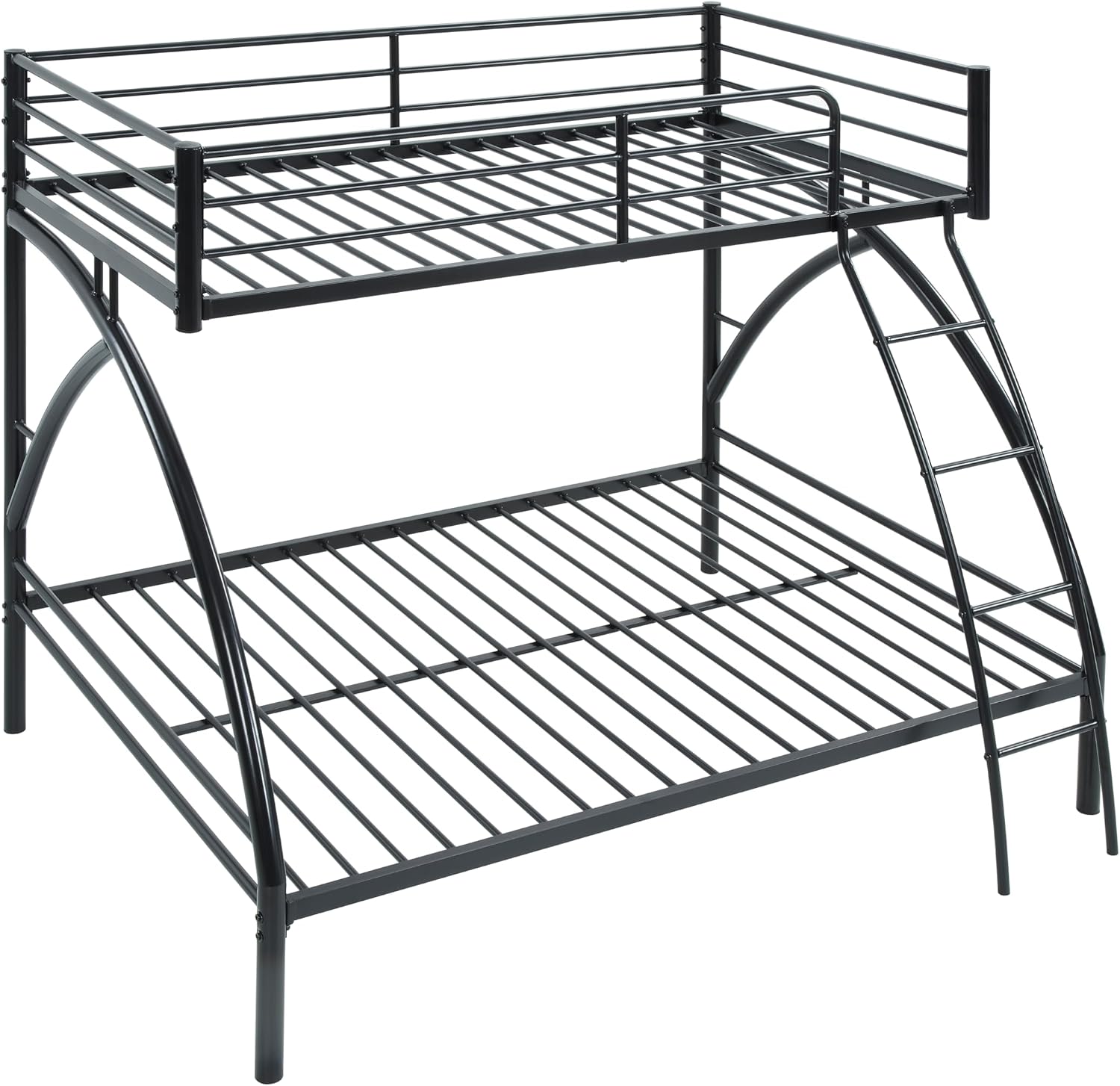 GOWE Black Metal Frame Twin/Full Bunk Bed, Youth Bed, Youth Bedroom Furniture, Easy Assembly