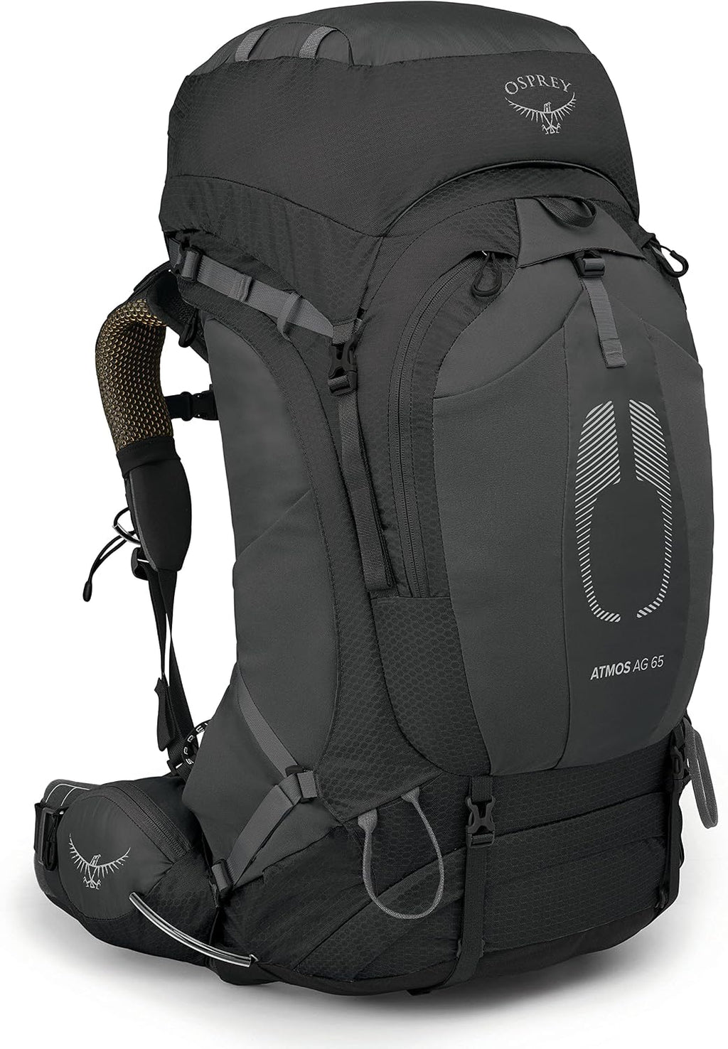 Osprey Atmos AG 65L Men's Backpacking Backpack, Black, L/XL