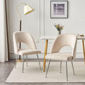 Luxury Velvet Swivel Dining Chairs Set of 2 Beige Chairs for Living Room or Bedroom Single Light Luxury Design Metal Legs Elegant Furniture for Home Décor (Beige Set of 2)