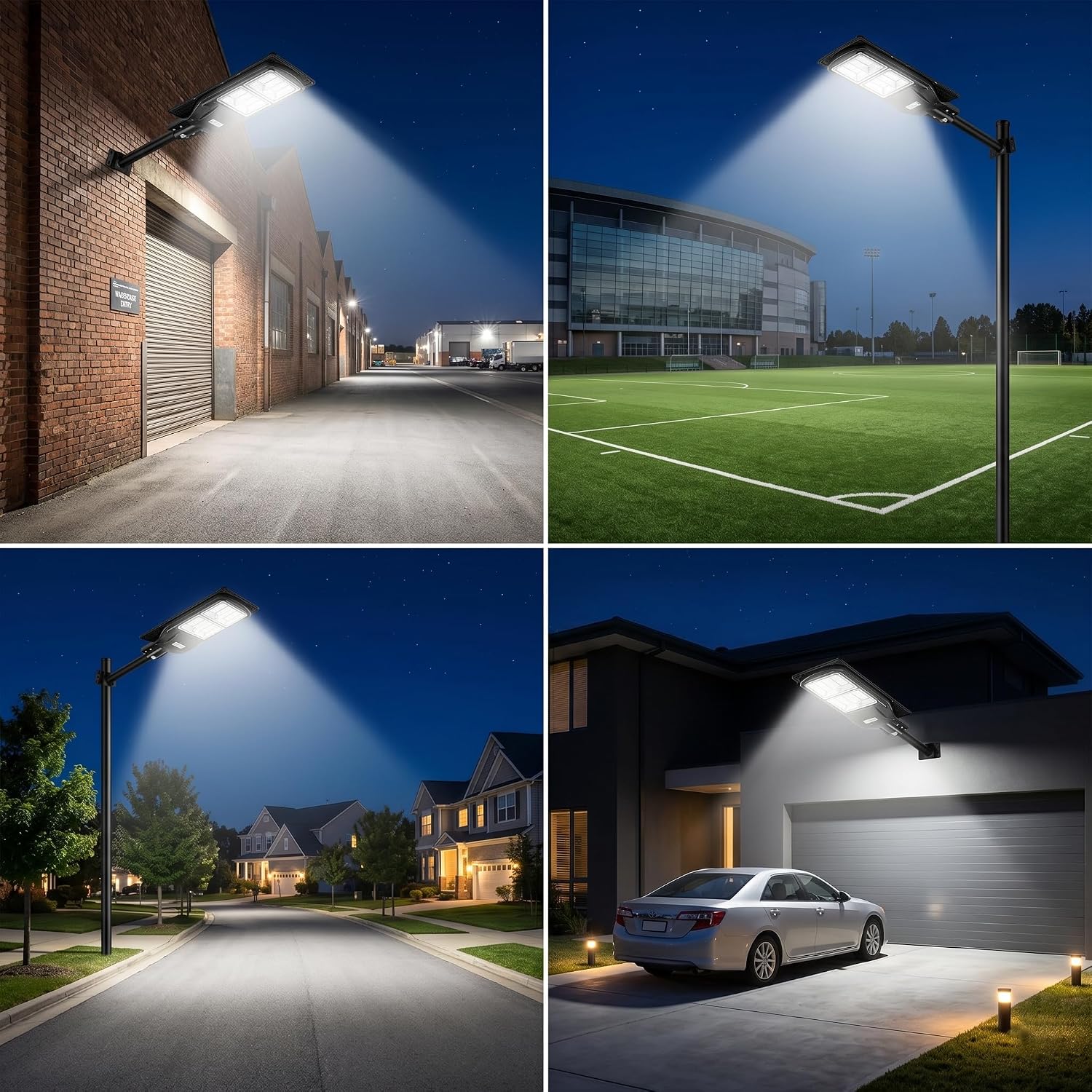 LANGY 2 Pack Solar Street Light 180000Lumens,240 LED Street Lamp with Light Control&PIR Motion Sensor, Dusk to Dawn LED Security Light Solar Flood Light for Square,Yard,Basketball Court