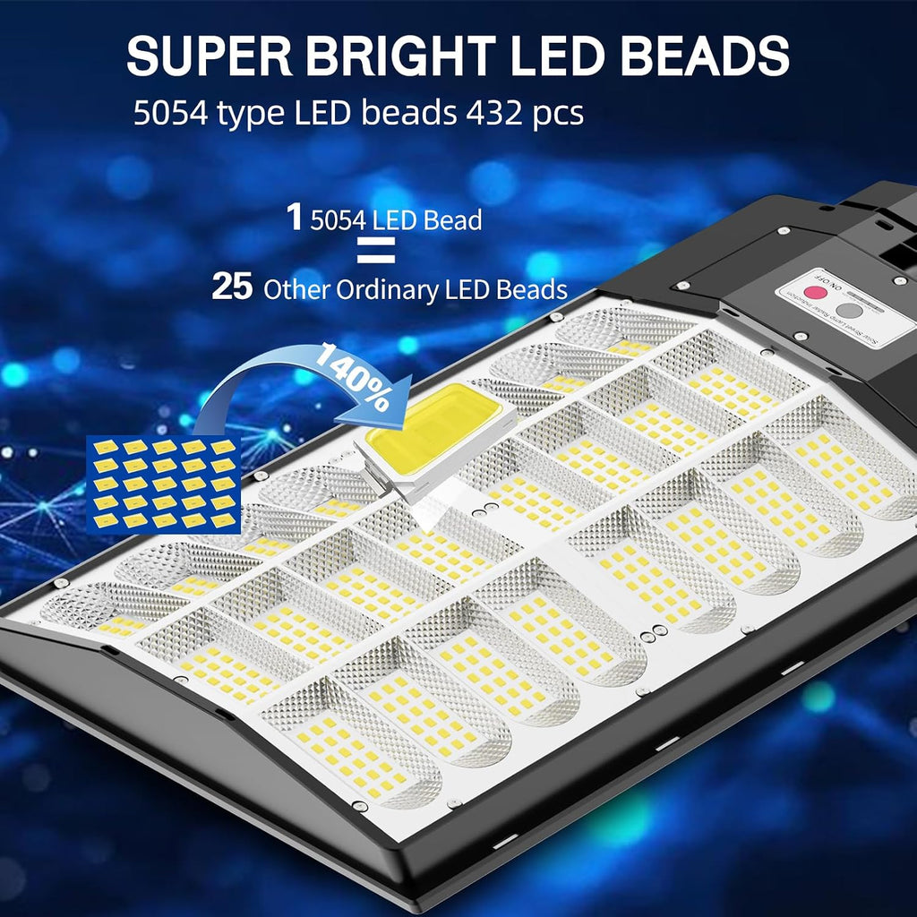 9800W Solar Street Light, Solar Street Lights Outdoor Waterproof IP67, Outdoor SolarLamp with Motion Sensor & Dusk to Dawn - Durable, Energy-Efficient SolarLighting for Garden, Yard, Driveway