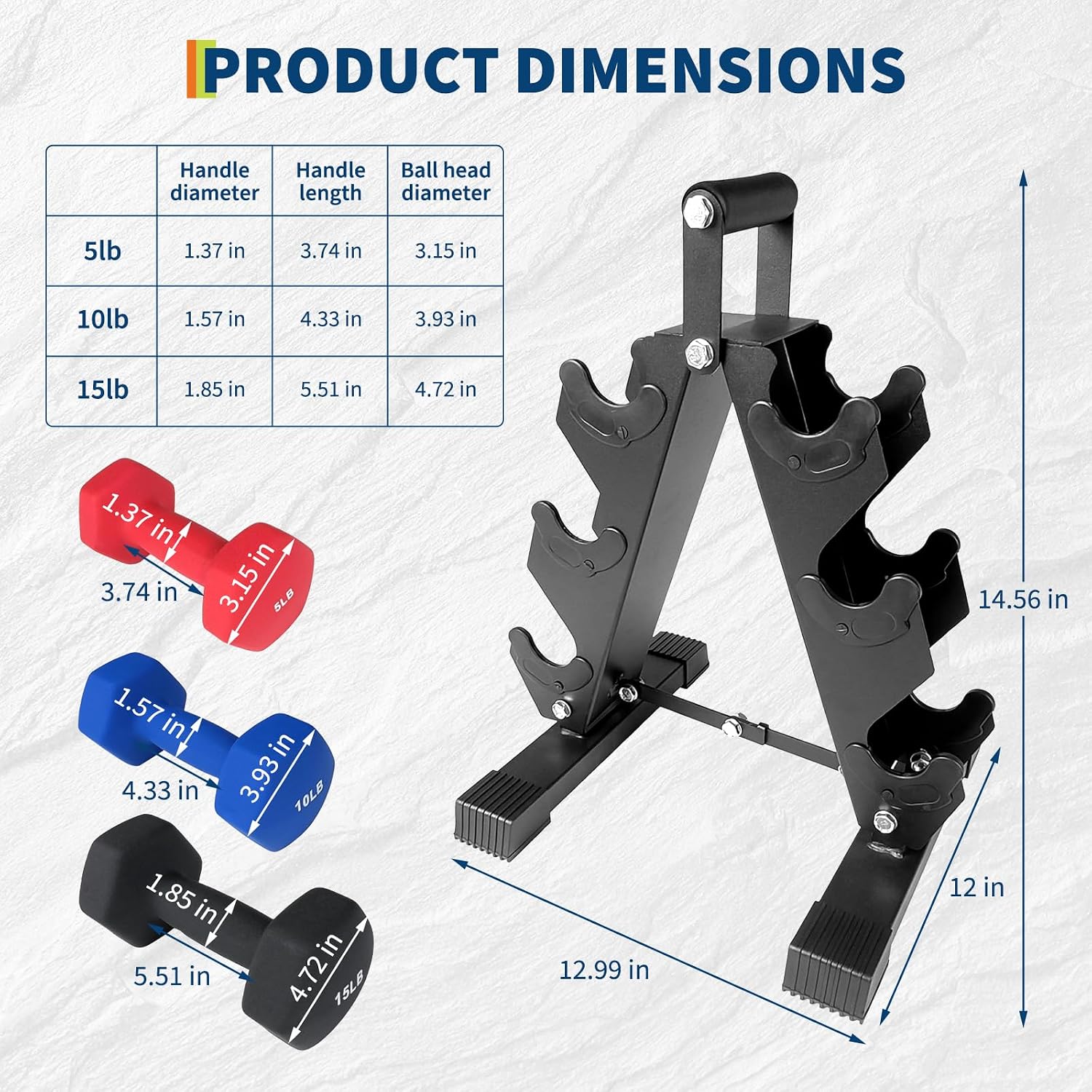 GarveeLife Dumbbell Set for Women and Men, Neoprene Dumbbell Free Hand Weight Set for Home Gym, Packed In Pairs