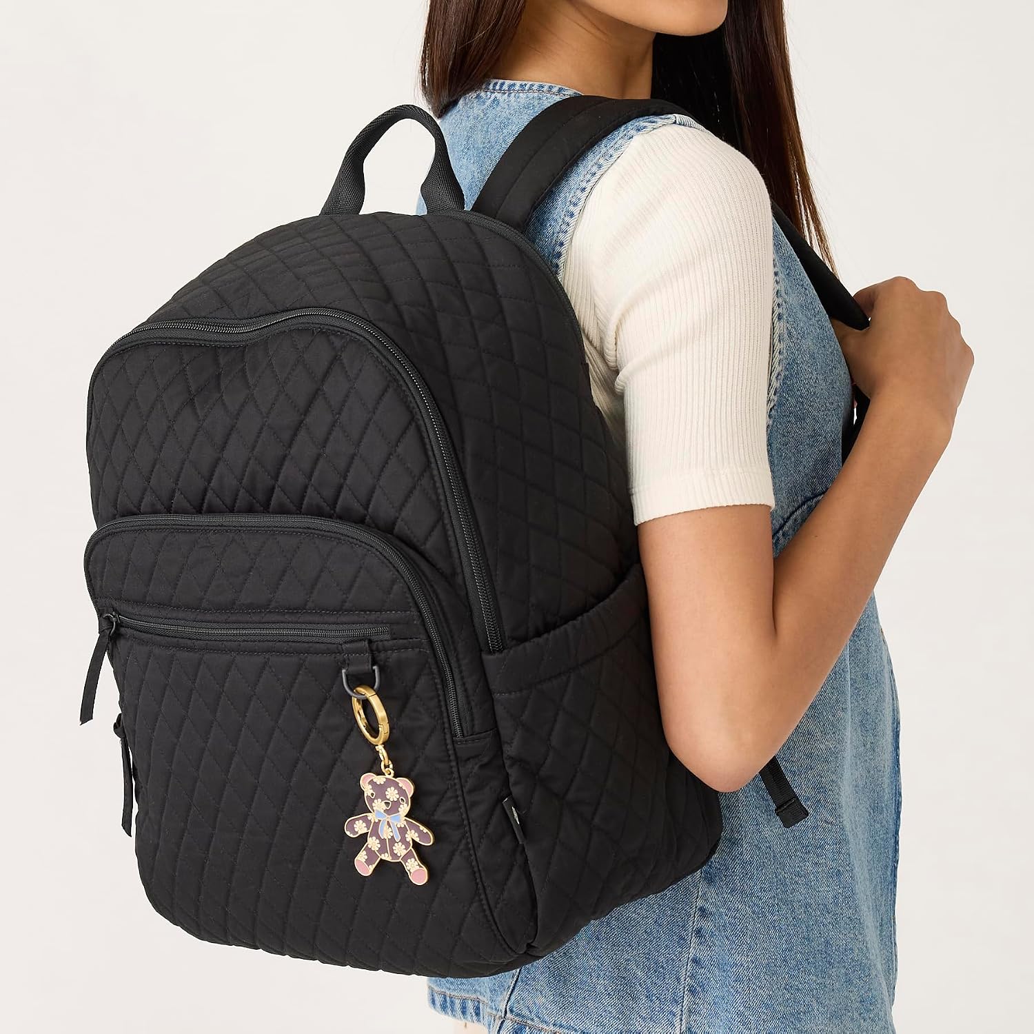 Vera Bradley Women's Premium Cotton Bancroft Backpack, Moonless Night, One Size
