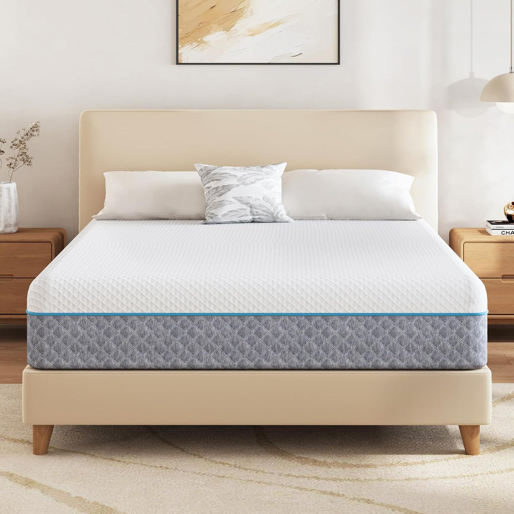 MLILY 14 Inch California King Memory Foam Mattress, Fiberglass Free Mattress Bed in a Box, Gel Medium Firm Mattress, CertiPUR-US Certified, 72'x84'x14', White