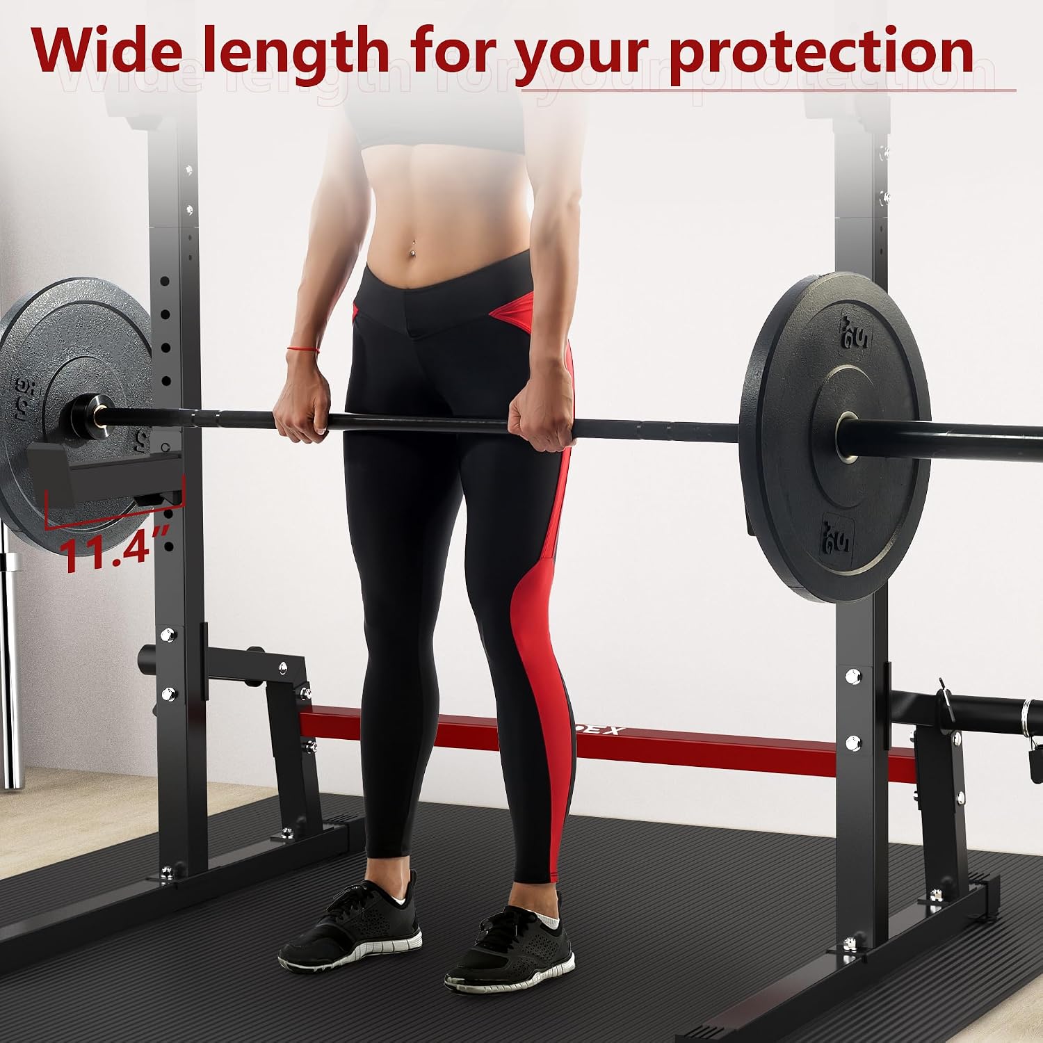 Lmdex Adjustable Squat Rack Barbell Rack Squat Stand Bench Press Pull Up Home Gym Weight Rack