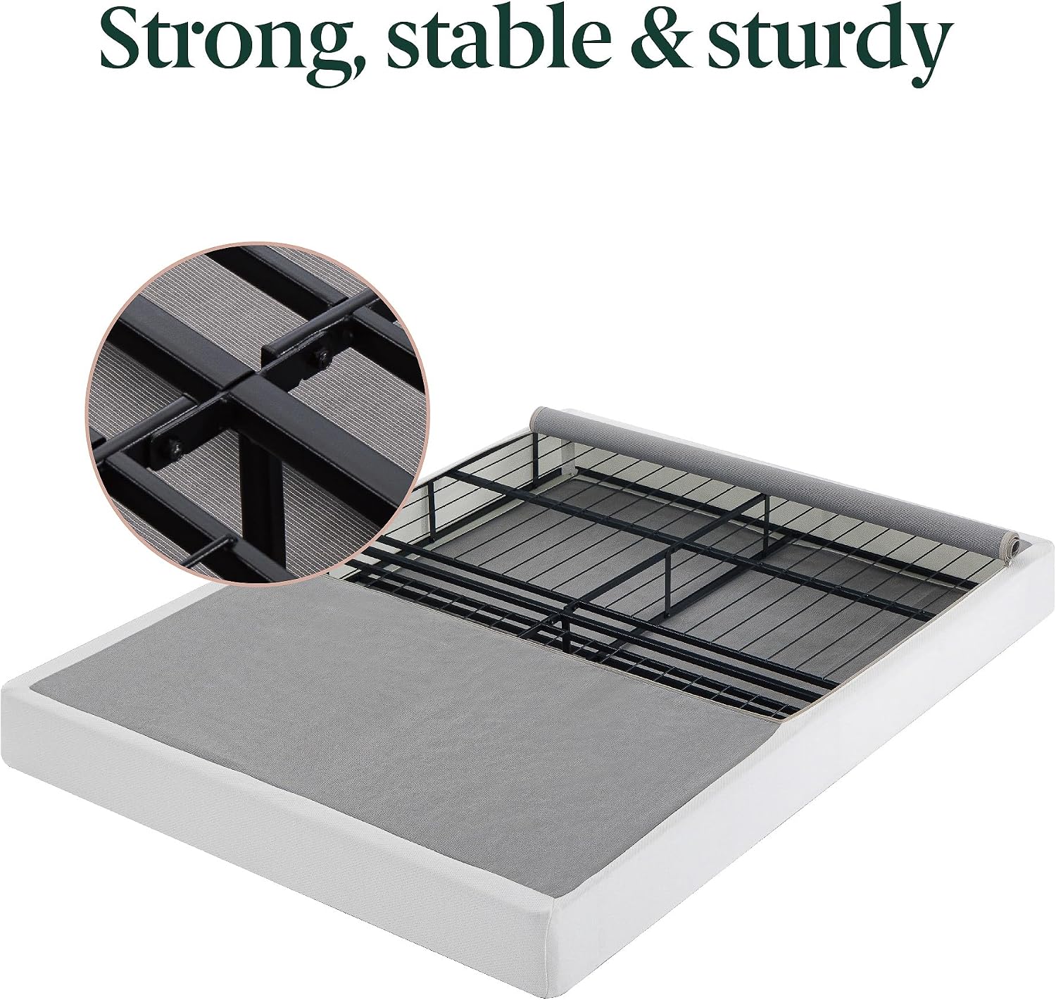 Zinus Jayanna 9 Inch High Profile BiFold Box Spring / Folding Mattress Foundation / Strong Steel Structure / No Assembly Required, Full