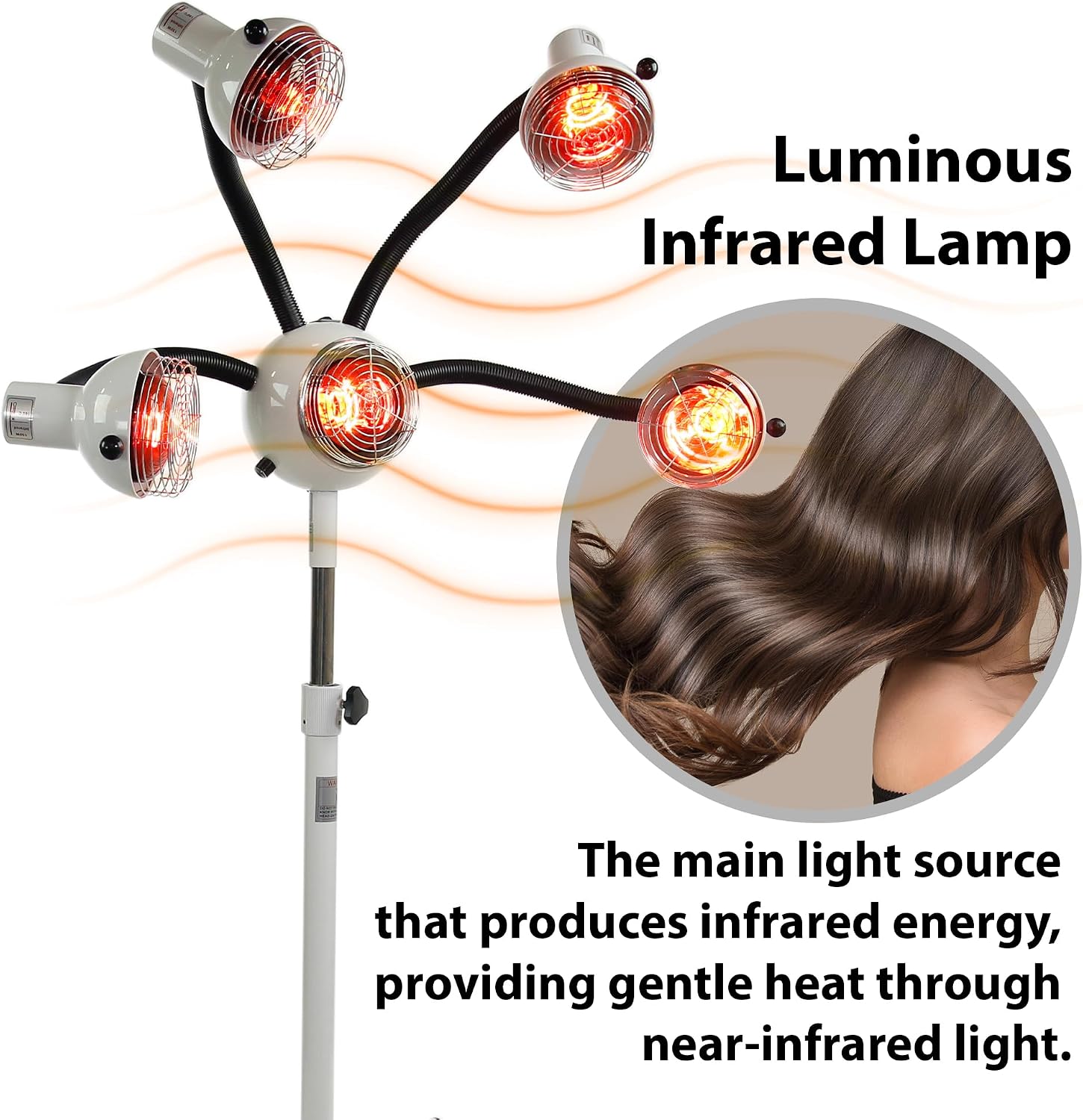 SKINACT 5 Head Infrared Heat Lamp with Flexible Arms, Infra red lamp, Infrared Light