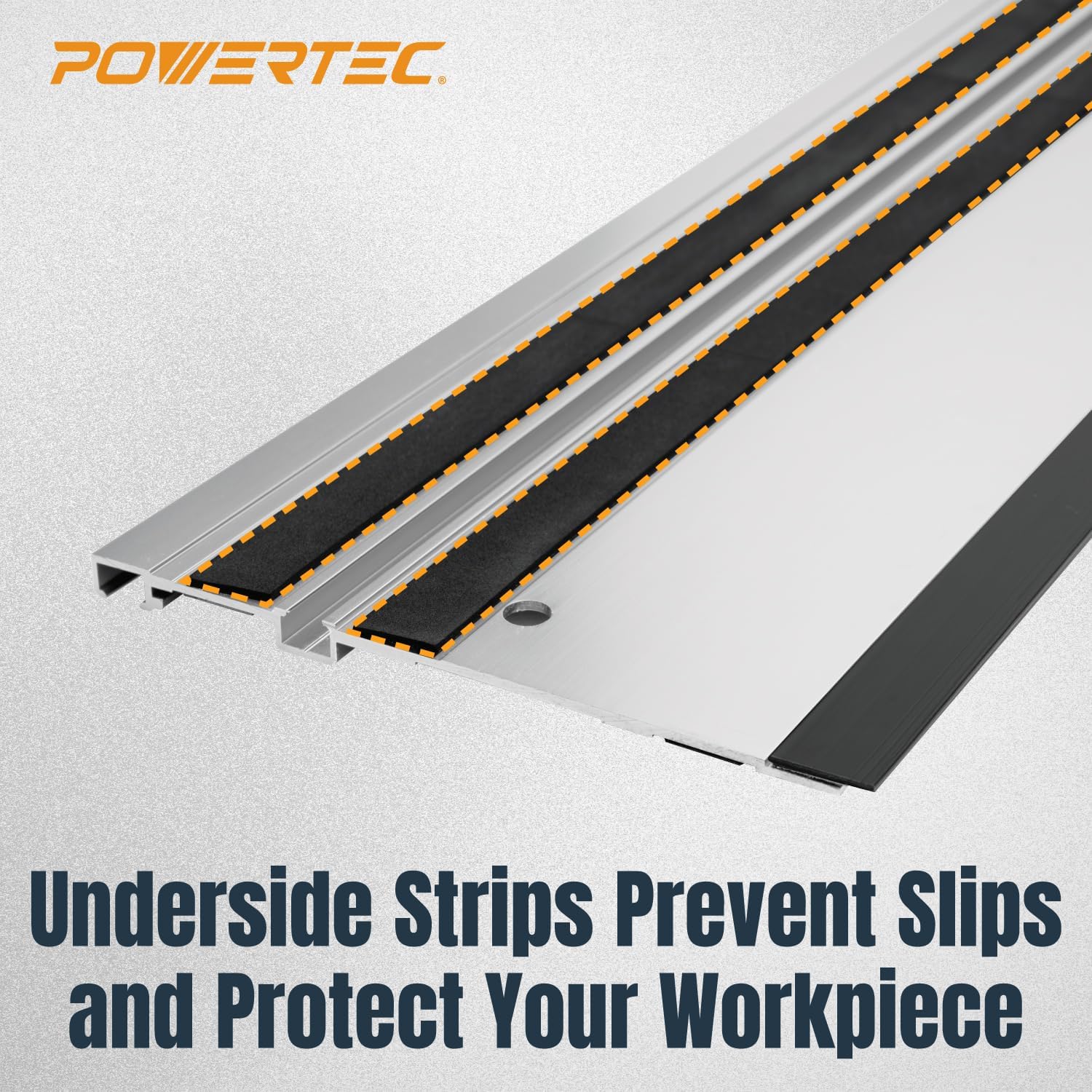 POWERTEC 110' Track Saw Guide Rail Connector Set w/Protective Bag for Milwaukee Track Saw | Includes 2x55' Aluminum Extruded Guide Rails and (2) Guide Rail Connectors for Woodworking Projects