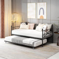 Sofa Bed Daybed with Trundle Sofa Bed Frame with Headboard,Premium Steel Slat Support,Multifunctional Mattress Foundation,Twin,Black
