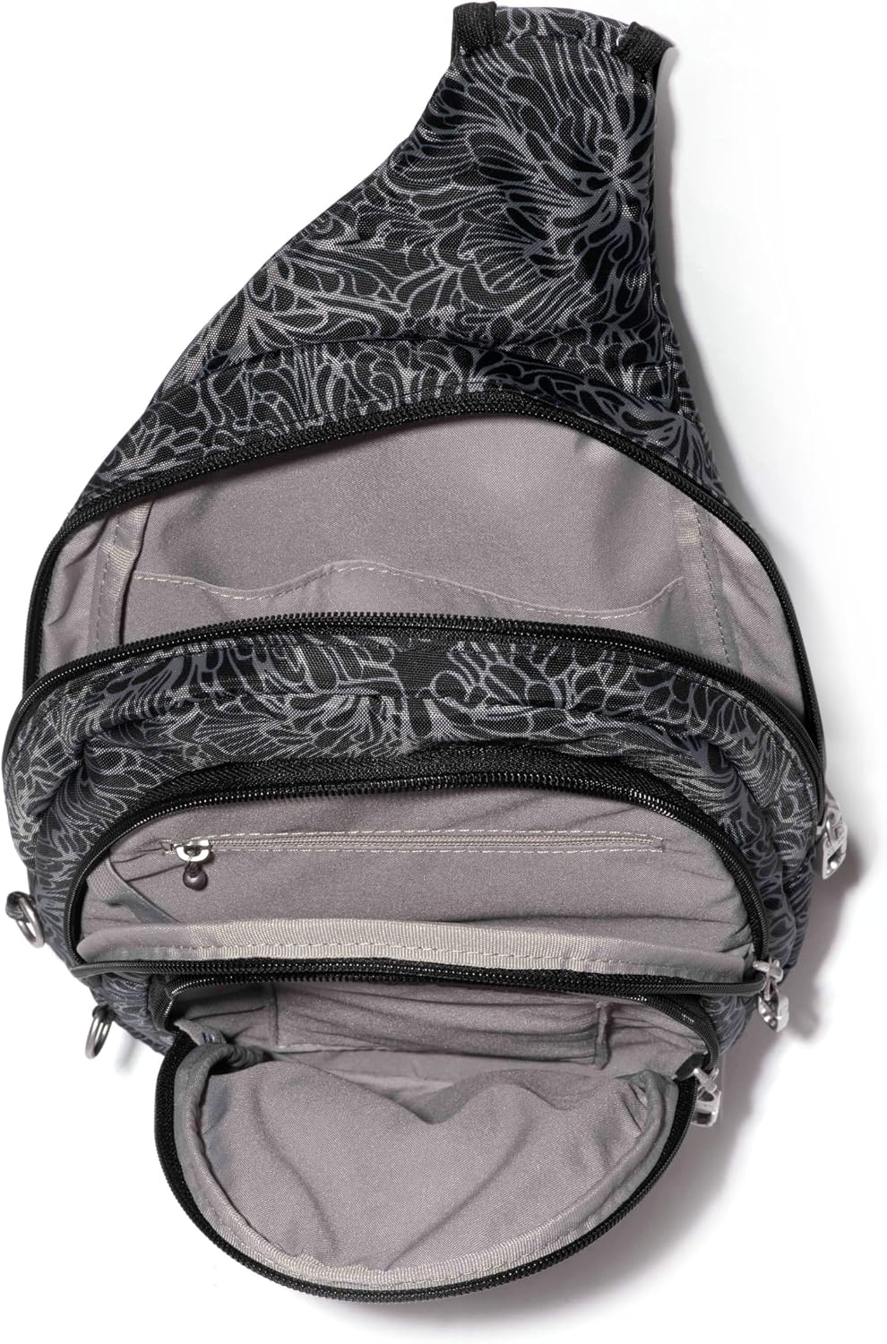 Baggallini Securtex® Anti-Theft Multi Zip Sling - Lightweight 8.6'x15.2' Travel Bag with Locking Zippers & RFID Protection