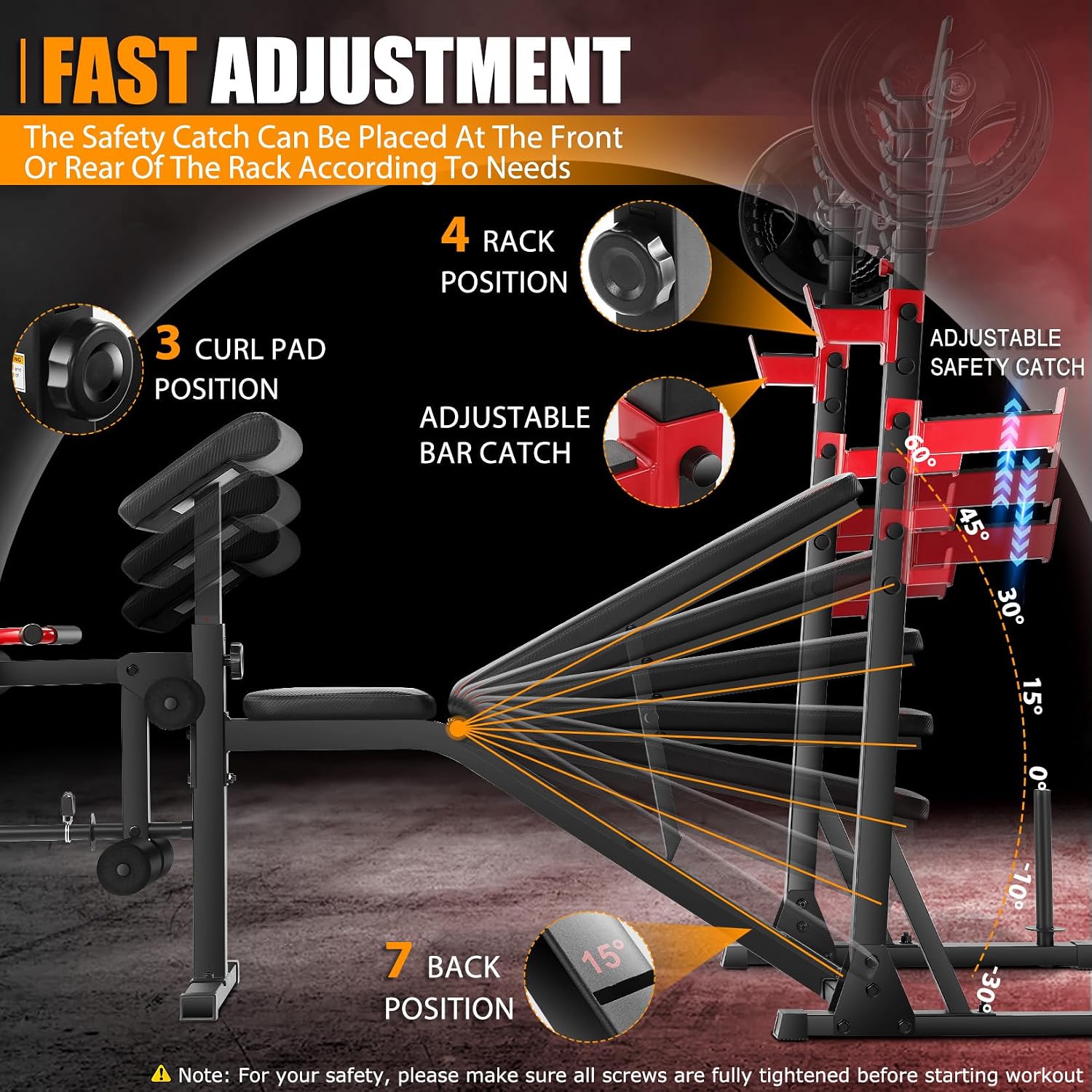 OPPSDECOR 3.0 Pro Weight Bench Set for Home Gym, ASTM-Certified 900 LBS Bench Press Set with Leg Extension, Preacher Curl Pad, Barbell Rack, J-Hooks and Safety Bar Catches for Full Body Workout