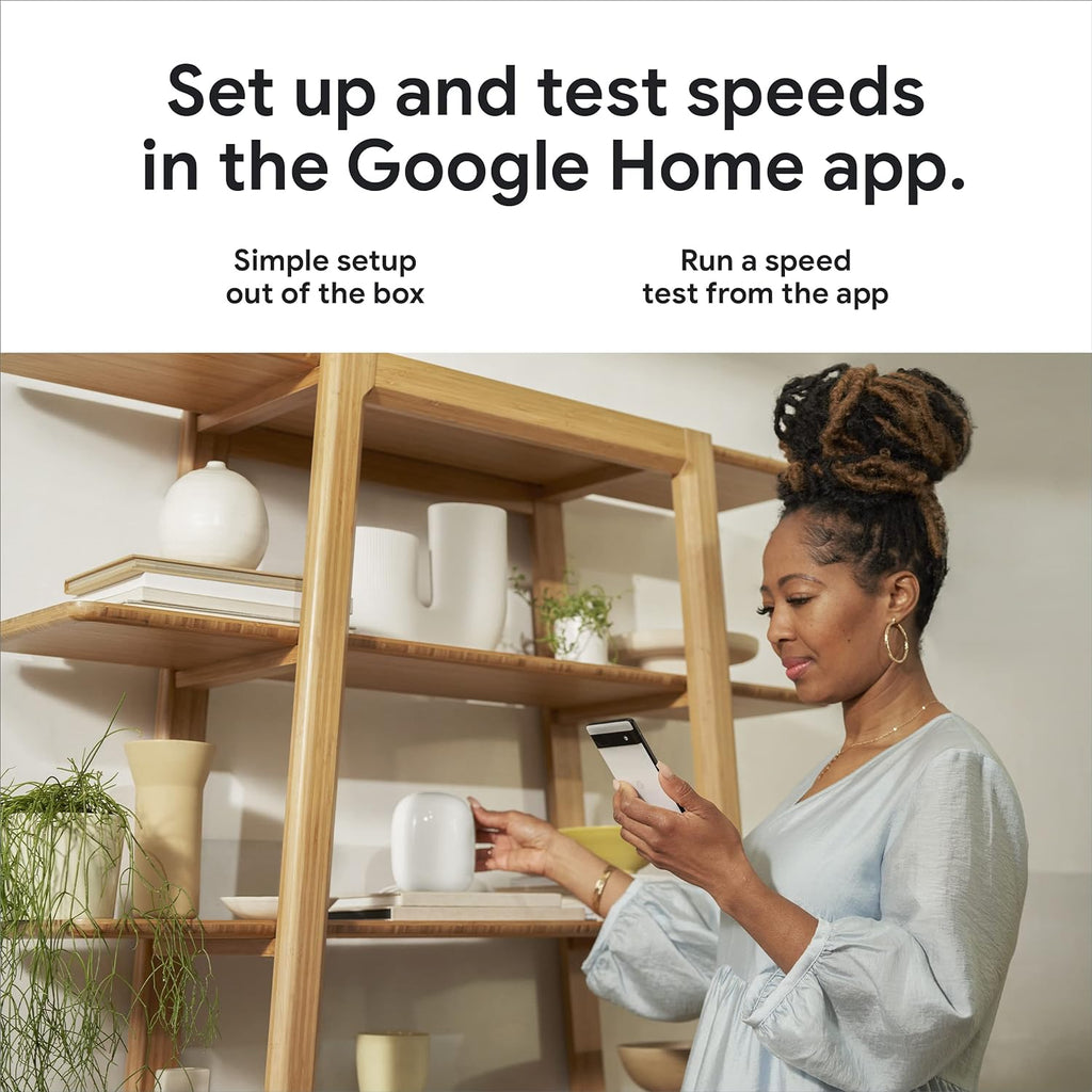 Google Nest WiFi Pro - Wi-Fi 6E - Reliable Home Wi-Fi System with Fast Speed and Whole Home Coverage - Mesh Router - Linen