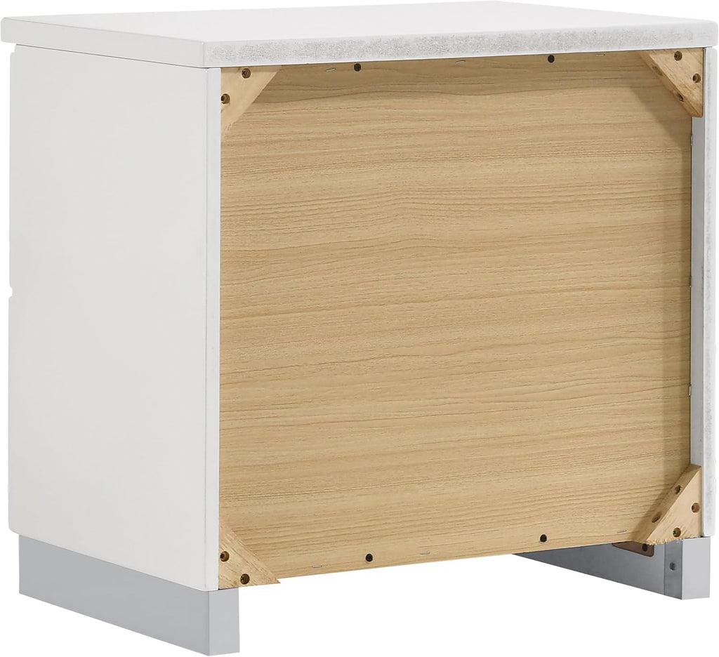White High Gloss 4-piece Twin Bedroom Set