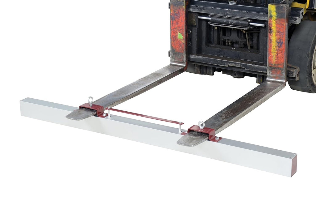 Vestil HFMS-72 Steel Forklift Hanging Magnetic Sweeper 72 in. Wide 75 Lb. Capacity Silver