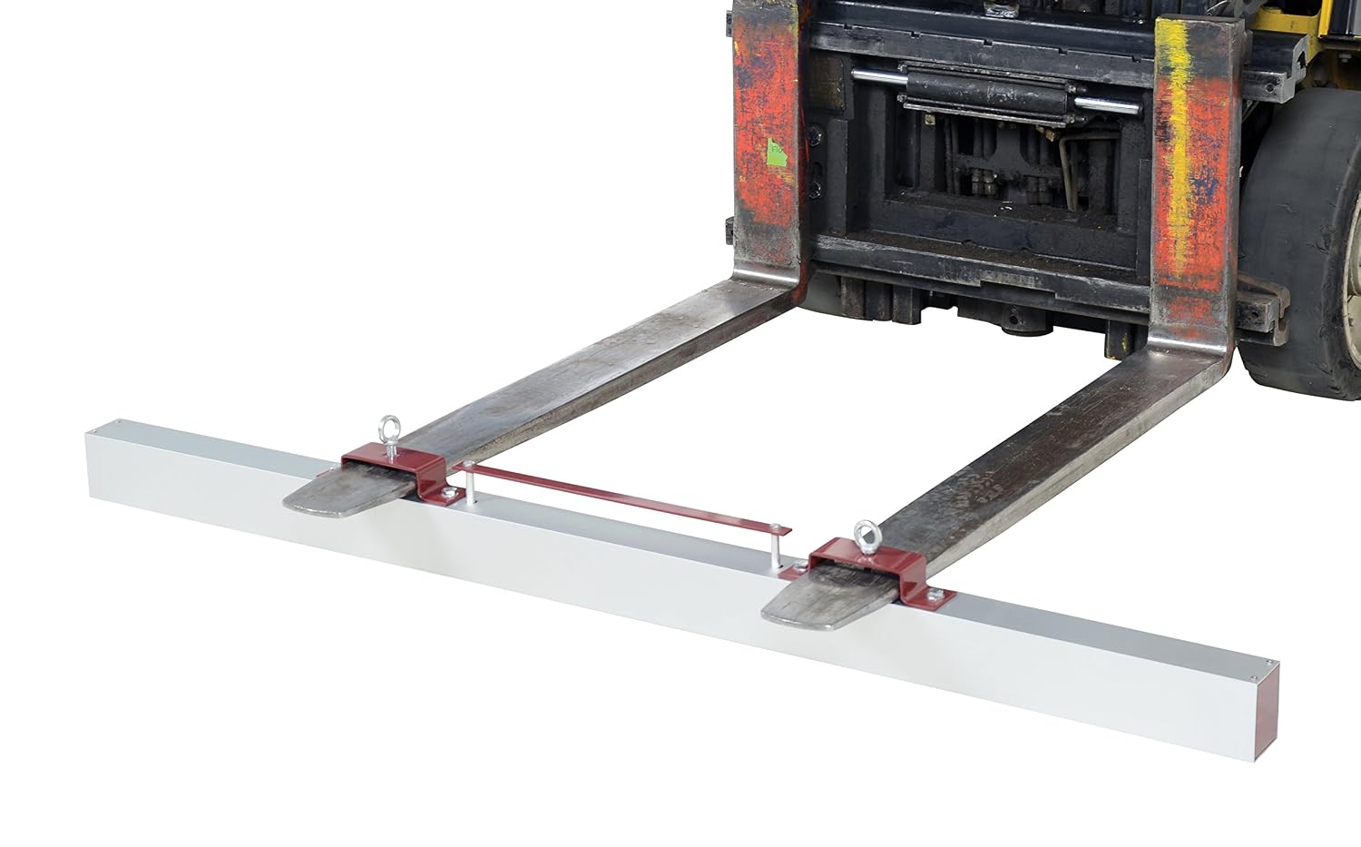 Vestil HFMS-72 Steel Forklift Hanging Magnetic Sweeper 72 in. Wide 75 Lb. Capacity Silver